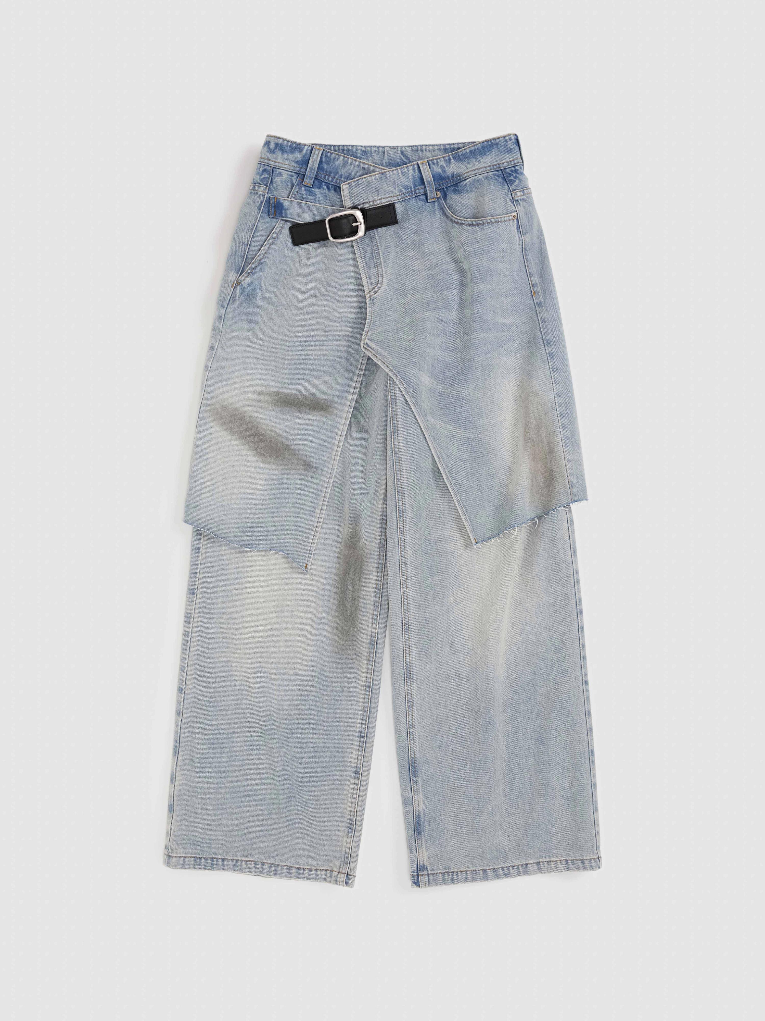 Buckled Denim Culottes - 9