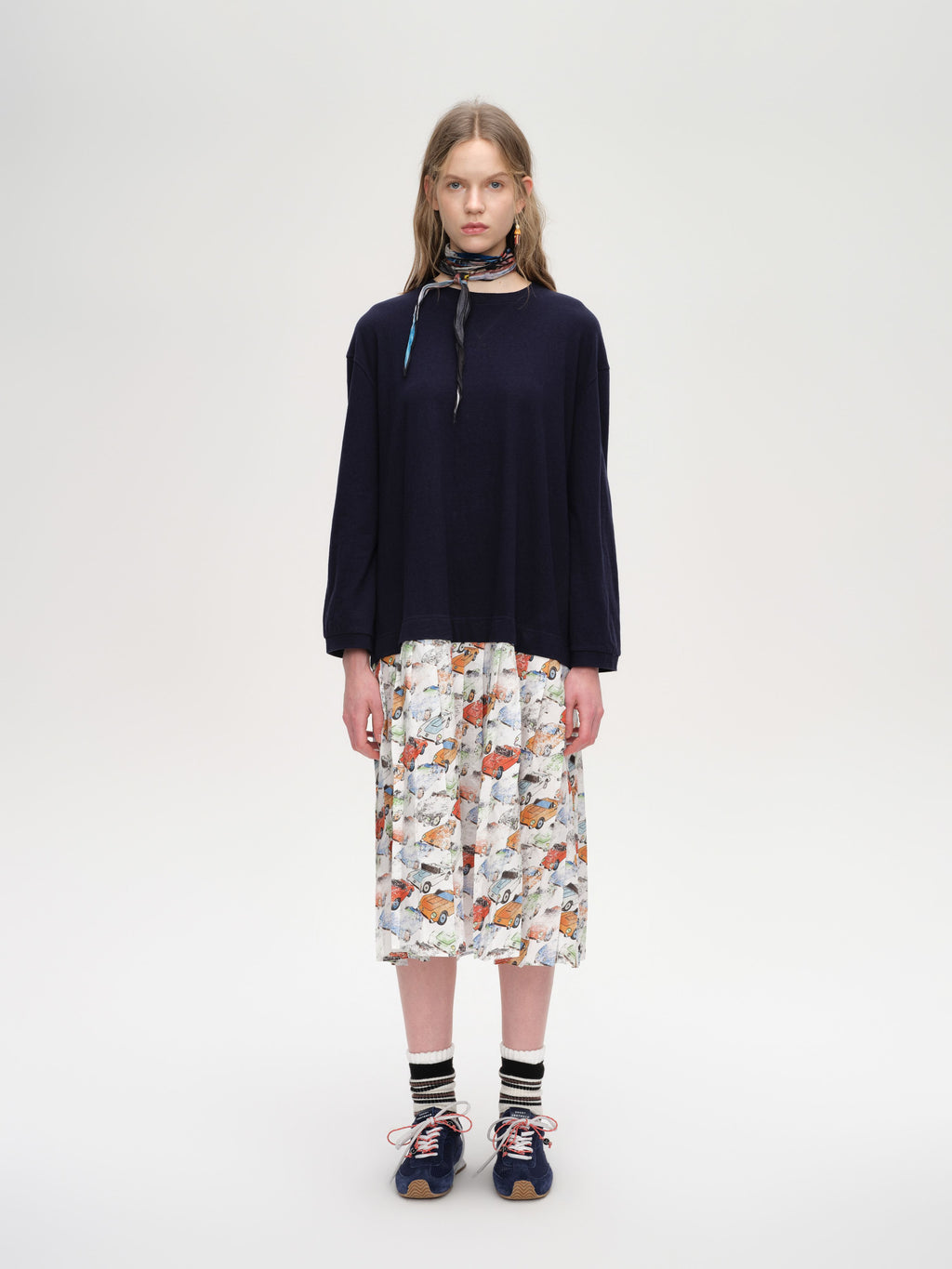 Car‑Print Paneled Dress - 1
