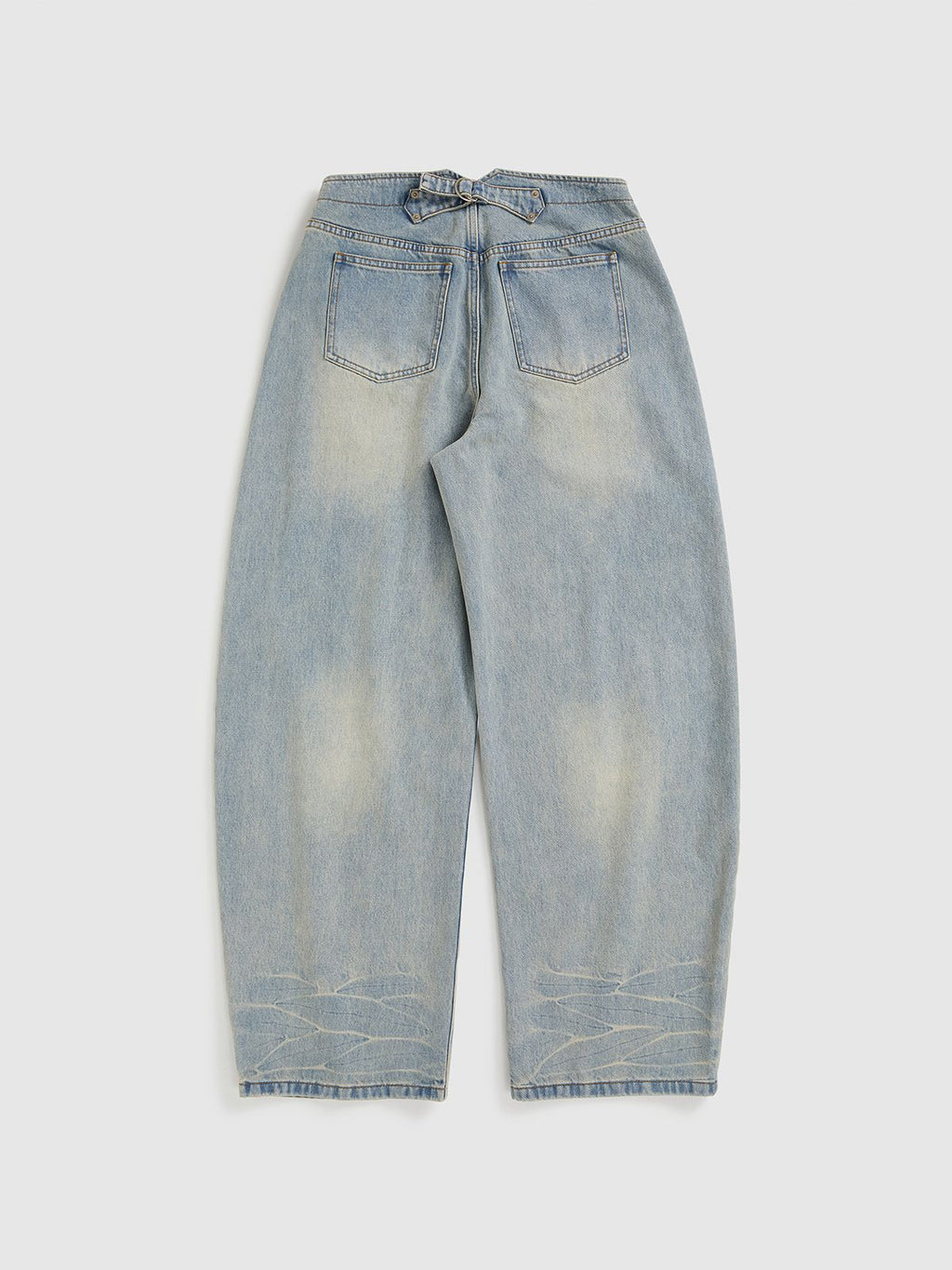Curved Hem Denim Trousers - 10