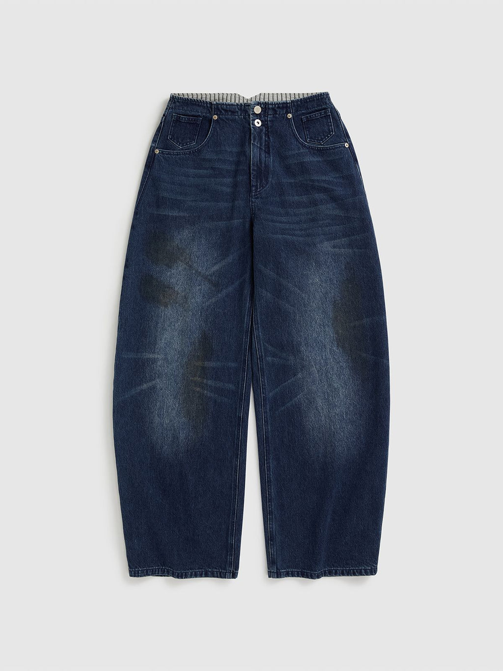 Curved Hem Denim Trousers - 9