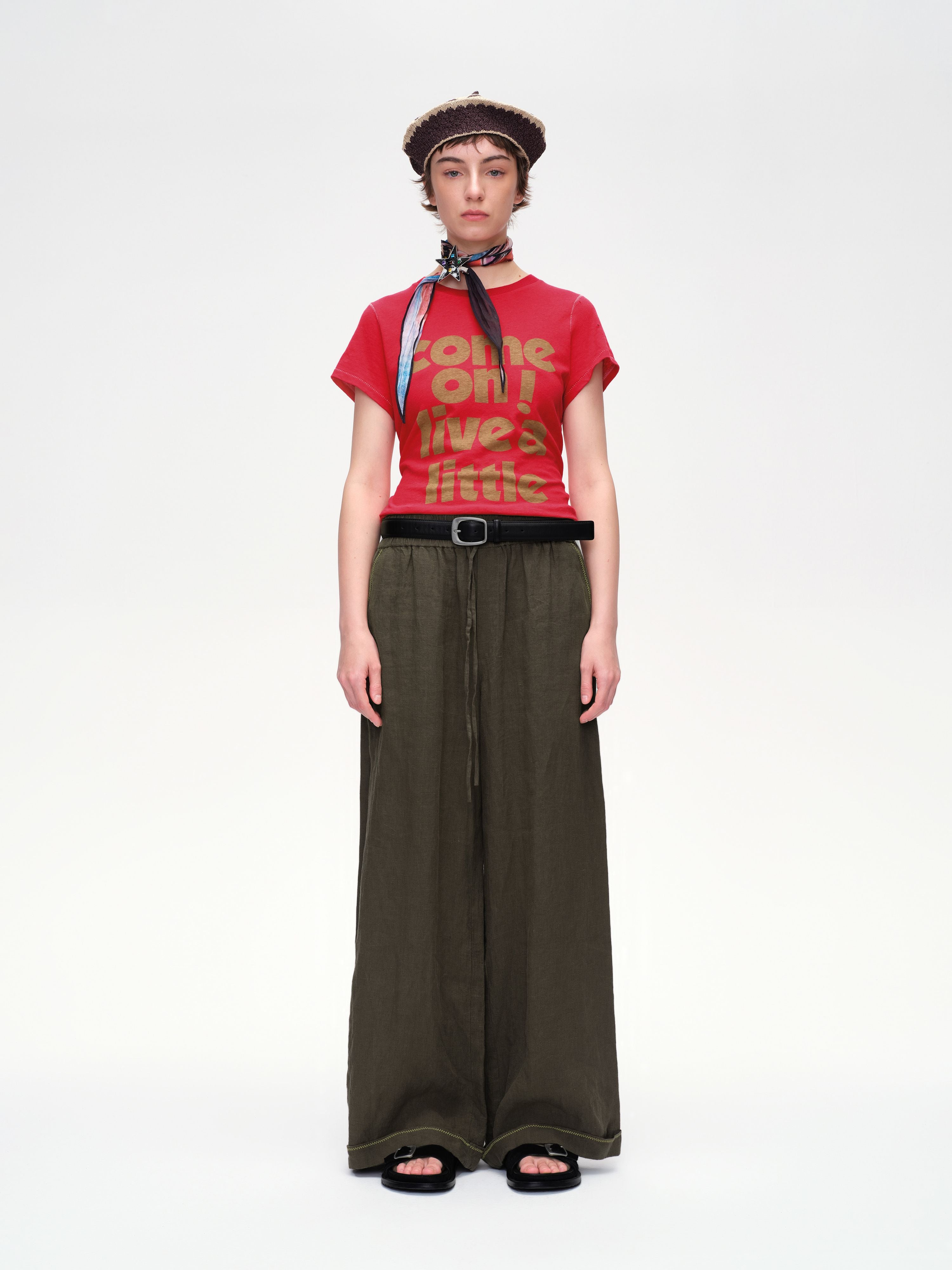 Slogan Print Slim Fit T‑shirt - 2