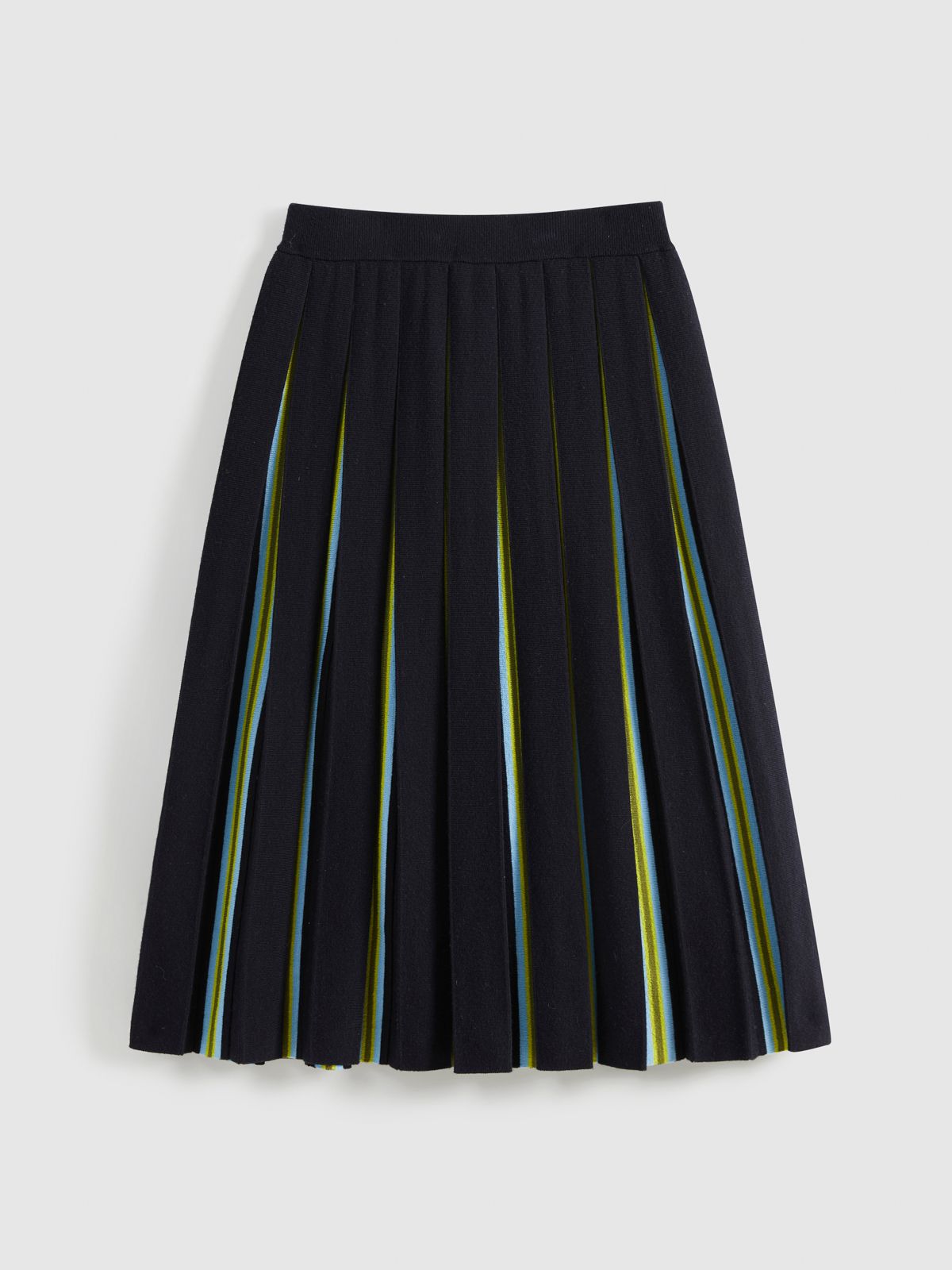 Striped Pleated Knit Skirt - 6
