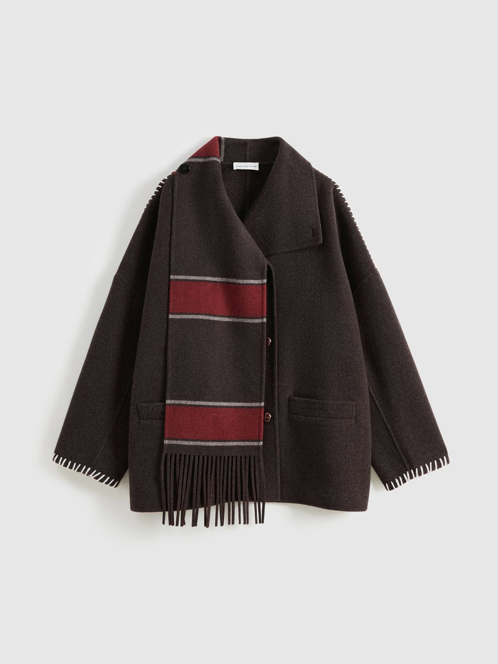 Scarf Double-Face Coat - 6