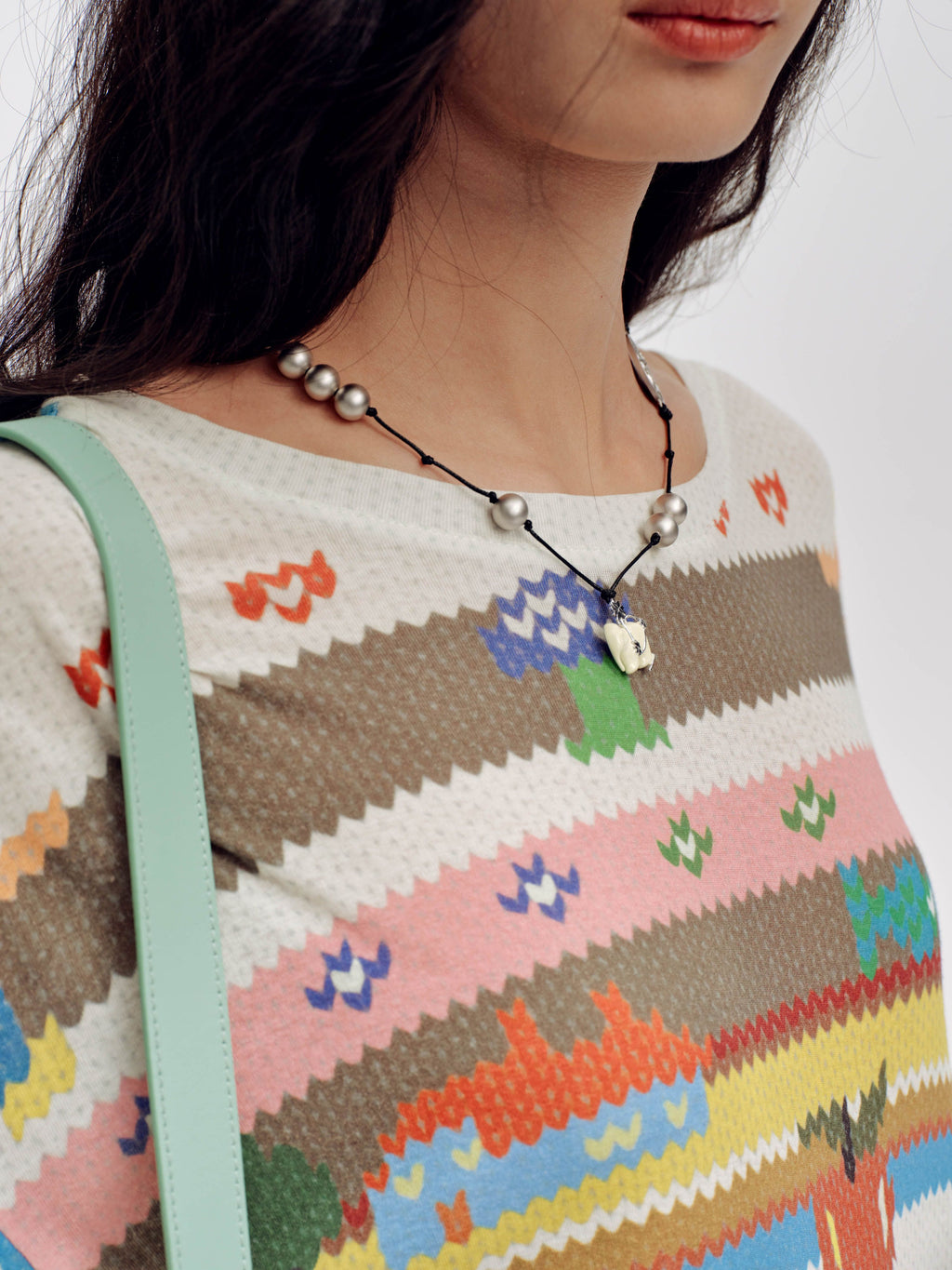 Faux Sweater Print Long Sleeve T-Shirt - 6