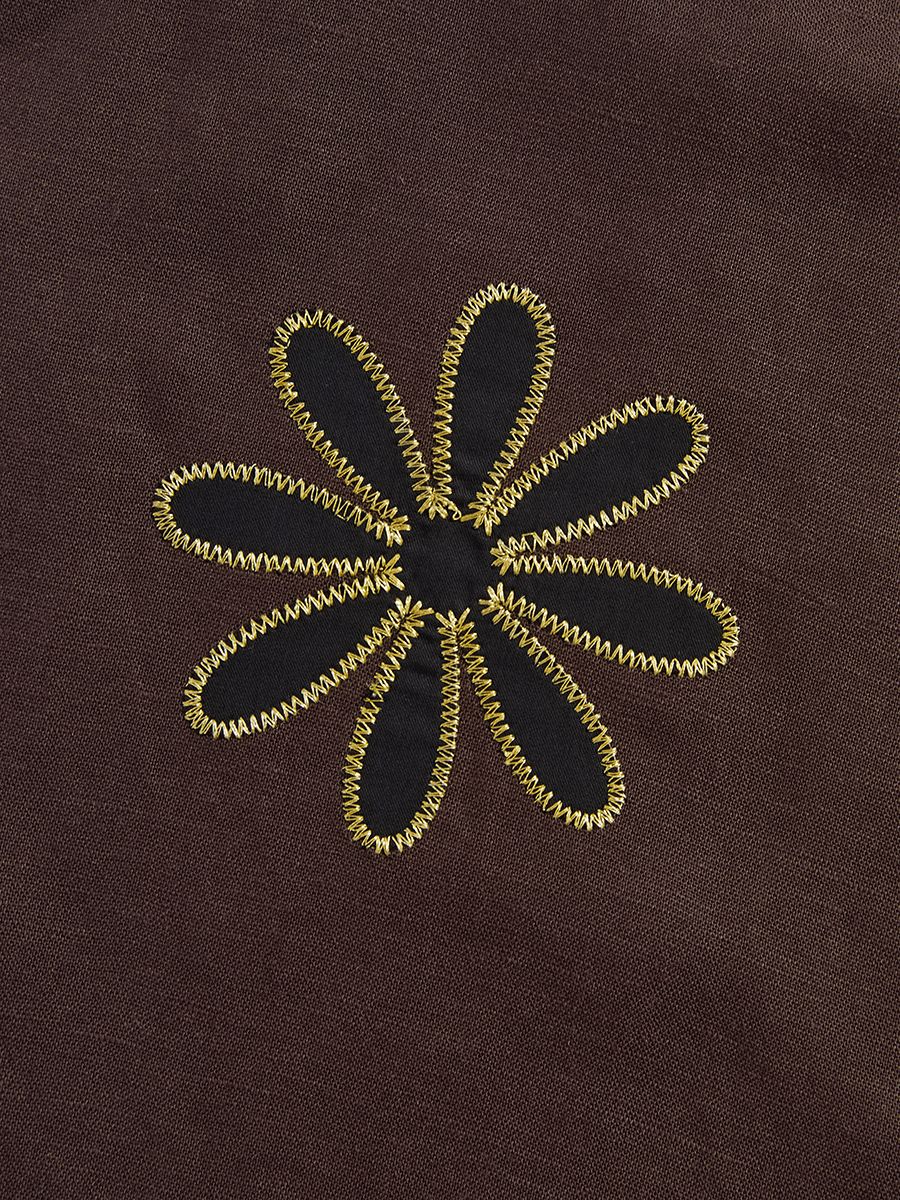 Floral Applique Embroidered Shirt - 4