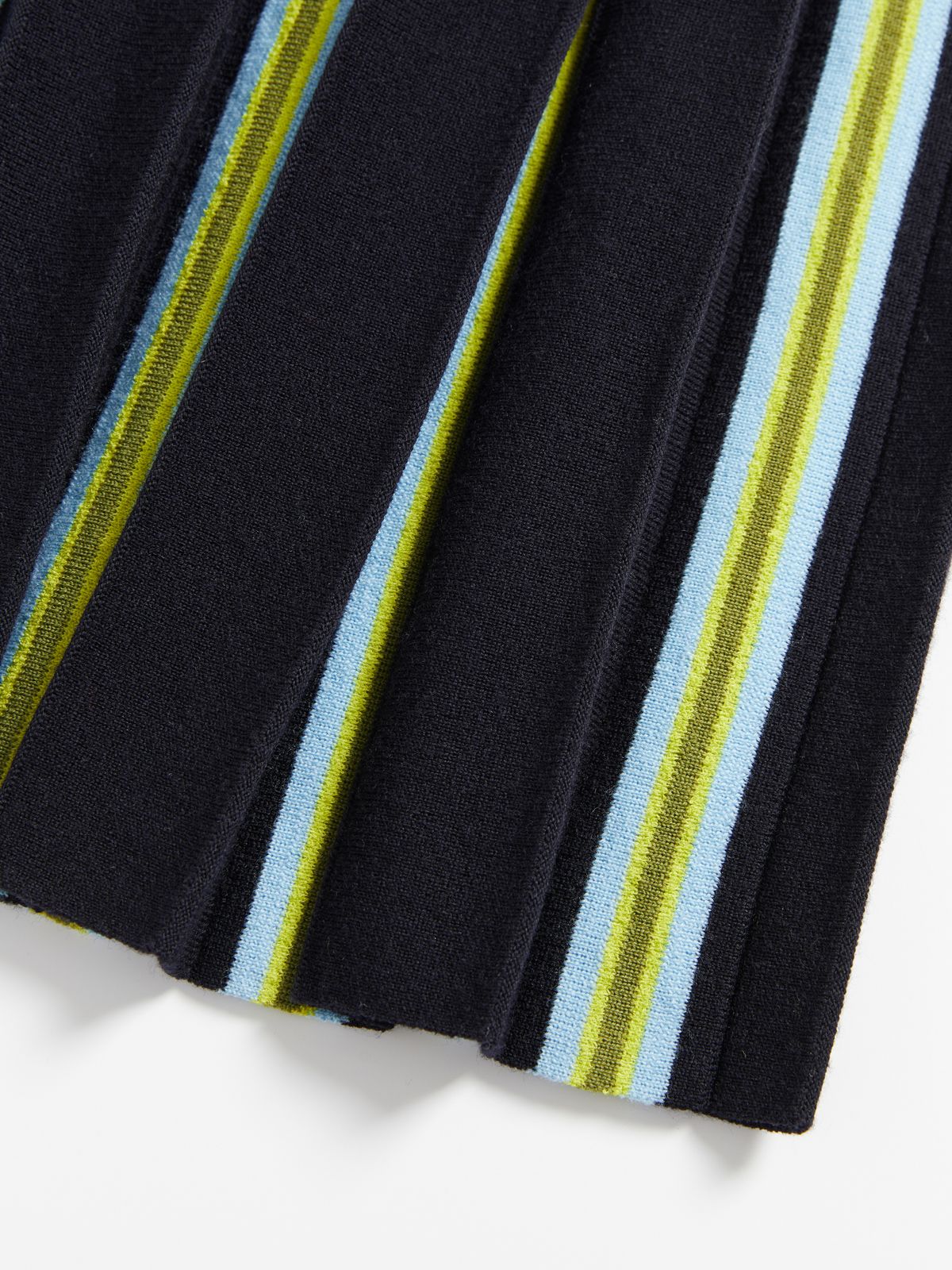 Striped Pleated Knit Skirt - 3