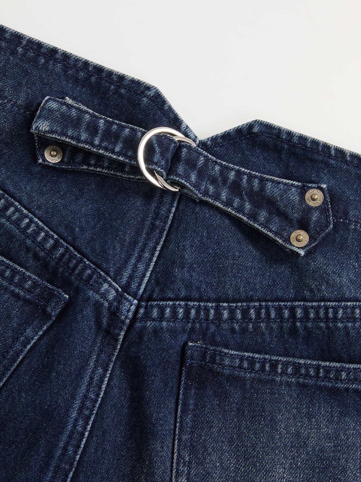 Curved Hem Denim Trousers - 7