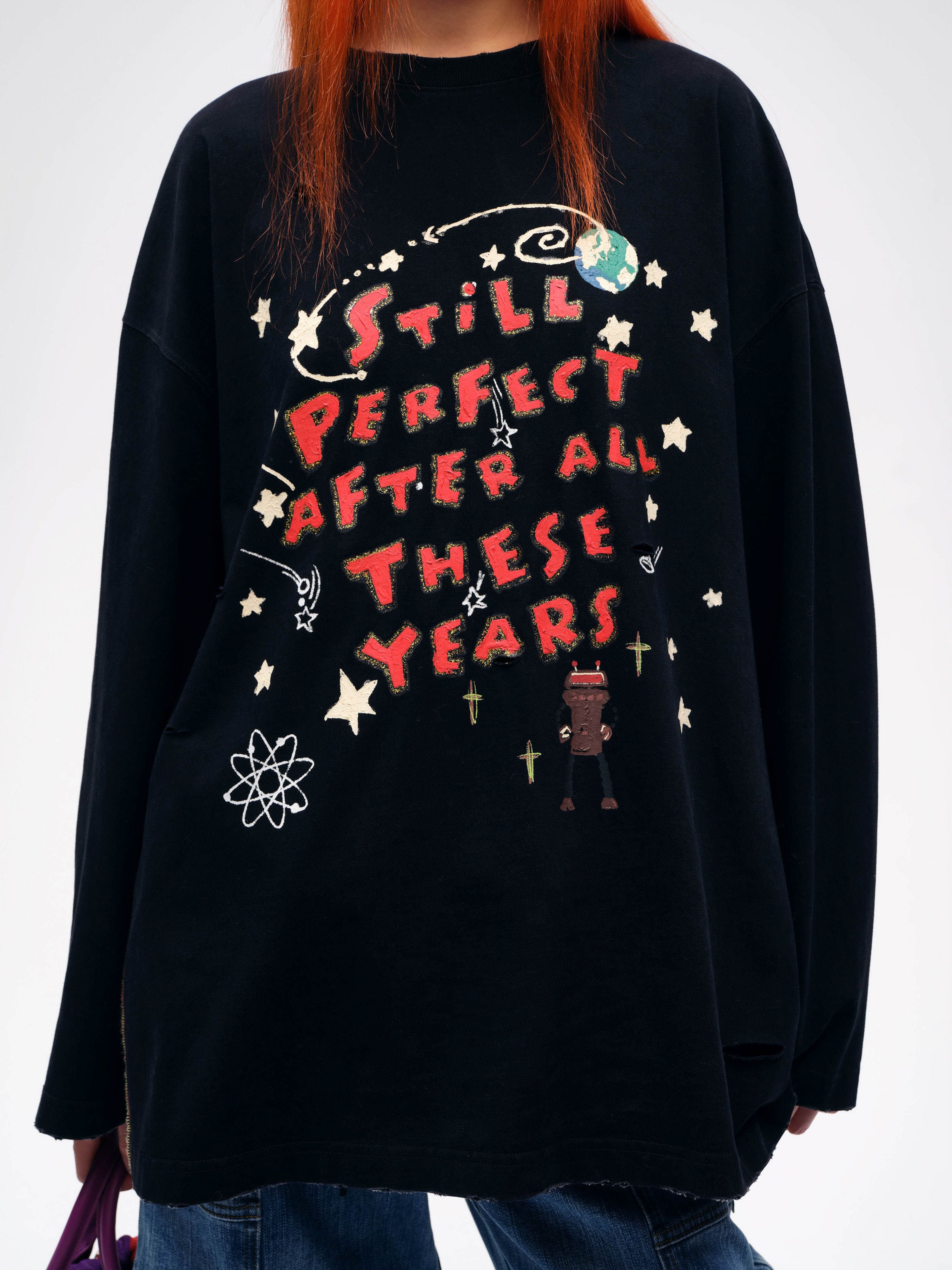 Space Print Long Sleeve T-shirt - 1