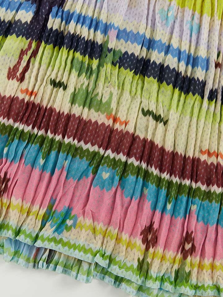 Printed Mock-Layer Dress - 6