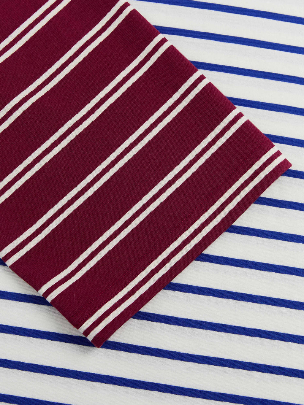 Striped Collar Color Block Long Sleve T-Shirt - 5