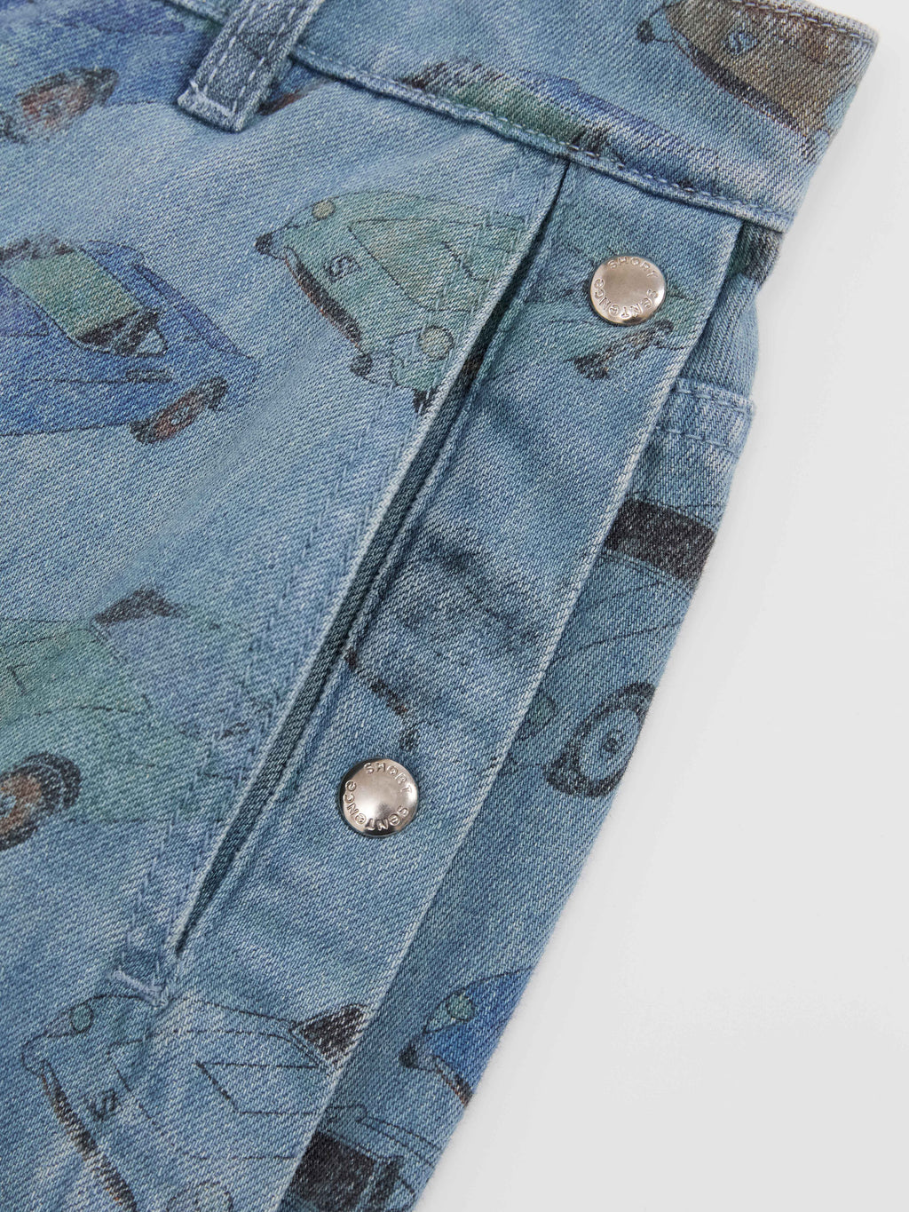 Car‑Print Snap Jeans - 7