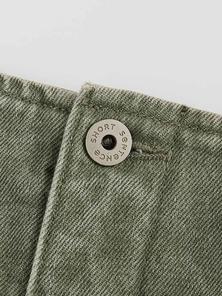 High-Rise A-Line Denim Shorts - 3