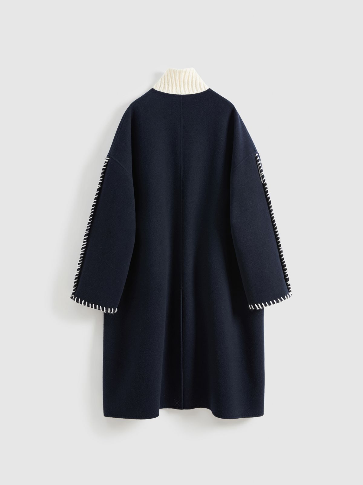 Knitted Lapel Double-Face Coat - 8