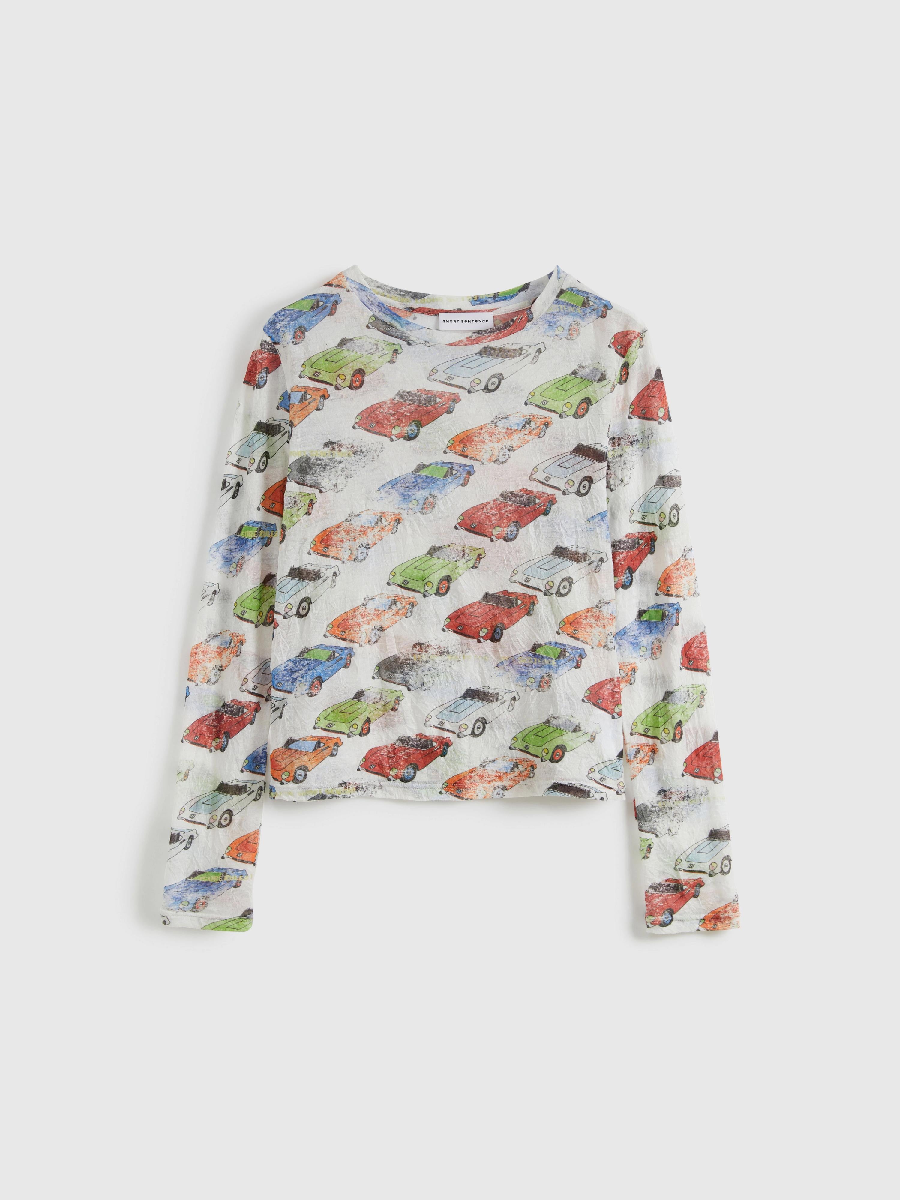Crinkled Car-Print Shirt - 6