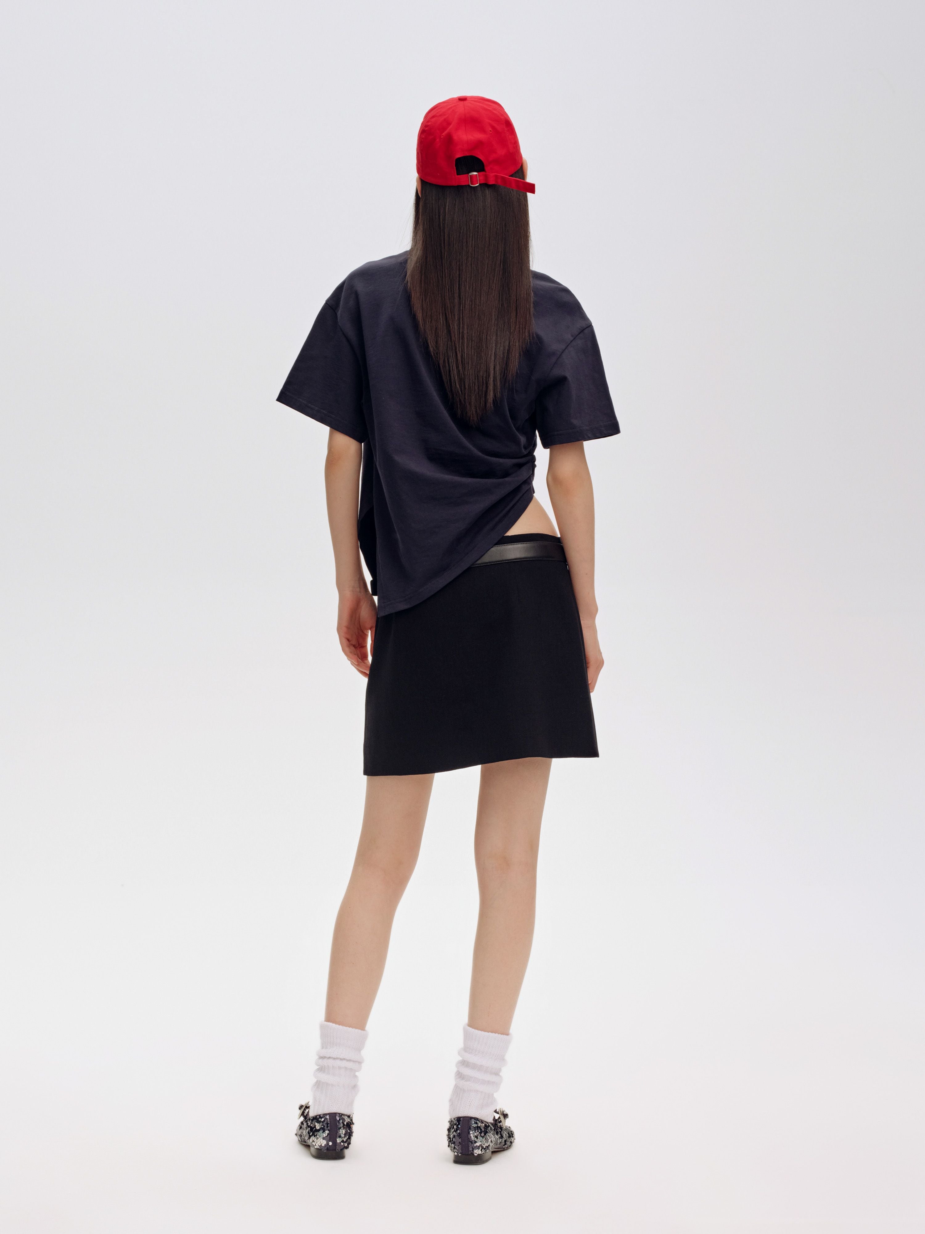 Asymmetric Gathered T-Shirt - 3