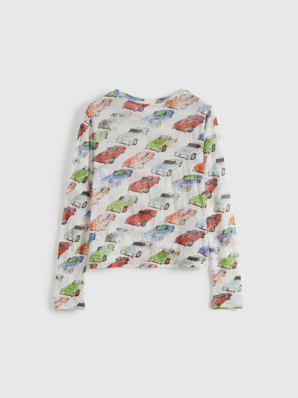 Crinkled Car-Print Shirt - 7