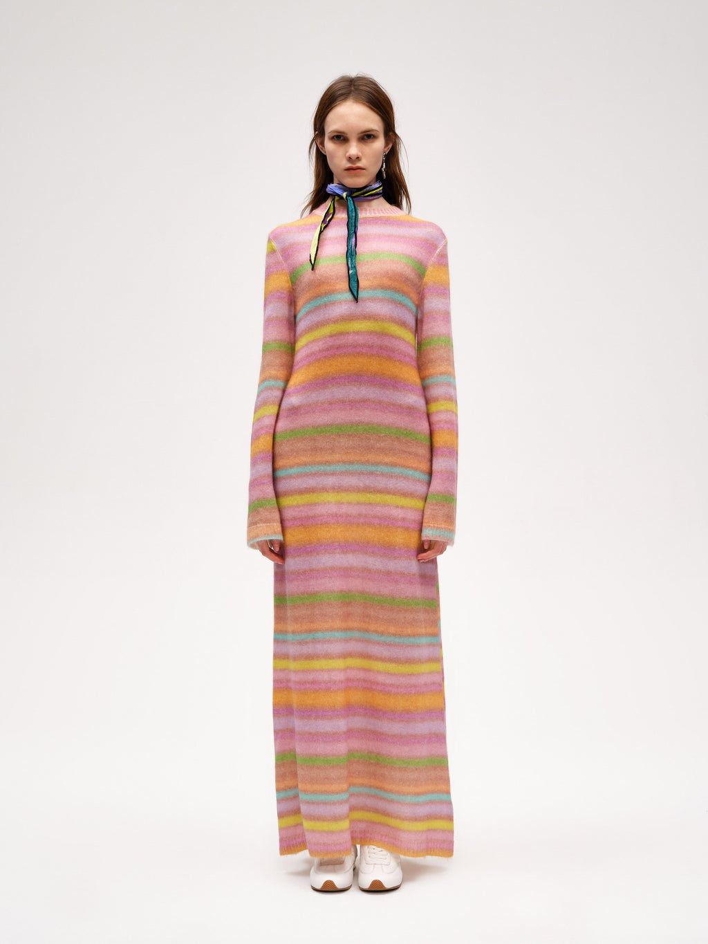 Colorful striped printed knit Dress - 1