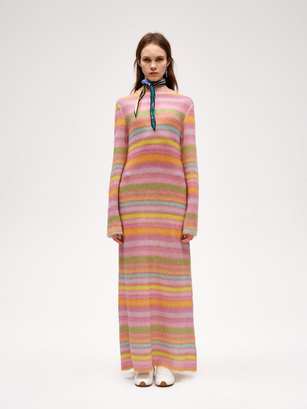 Colorful striped printed knit Dress - 1