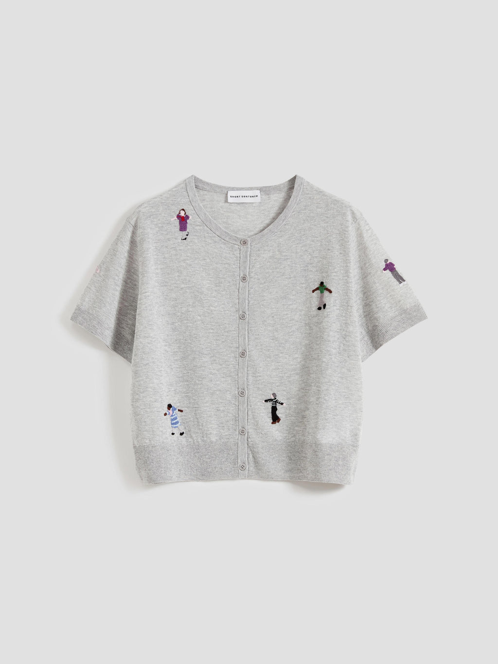 Figure Motif Embroidered Cardigan - 8