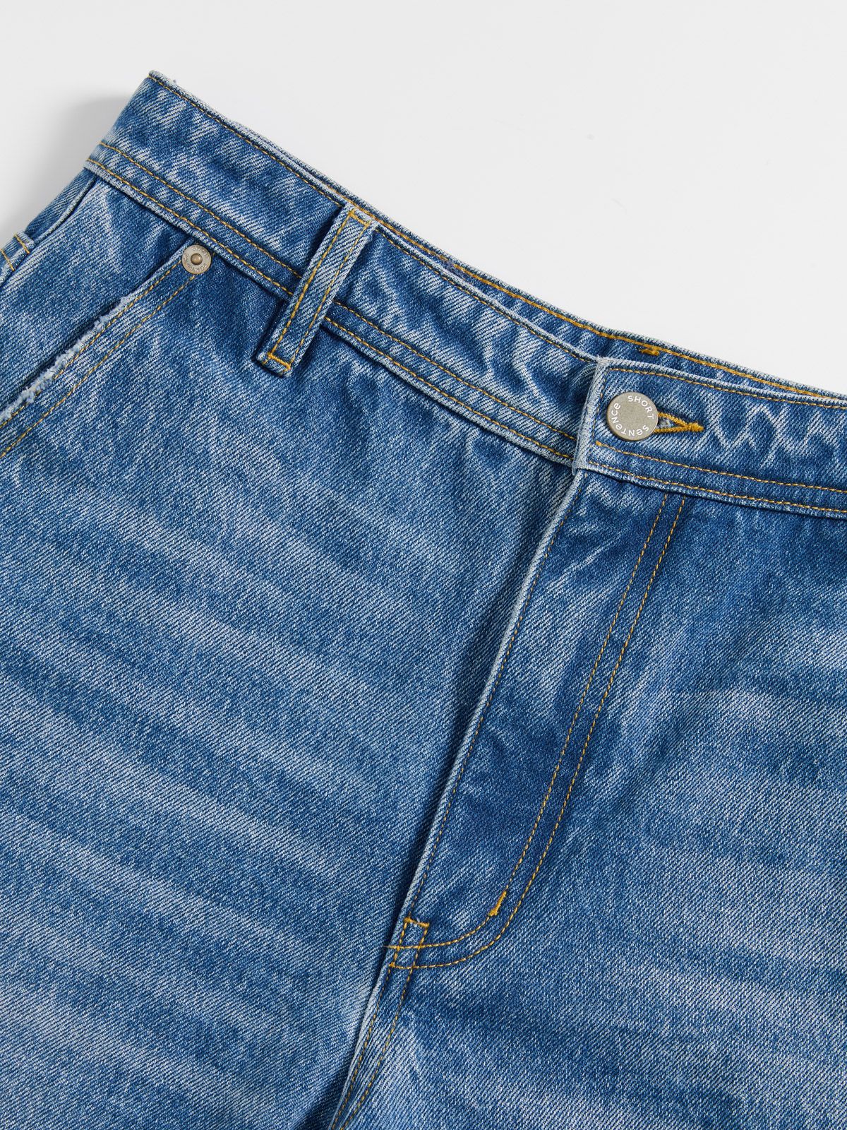 Diagonal Seam High-Waist Wide-Leg Jeans - 4