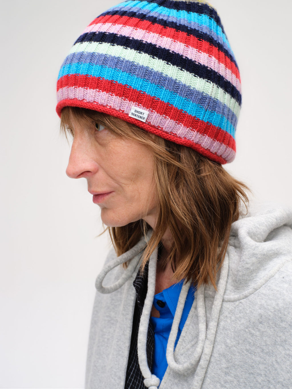 Colorful Striped Knit Hat - 1