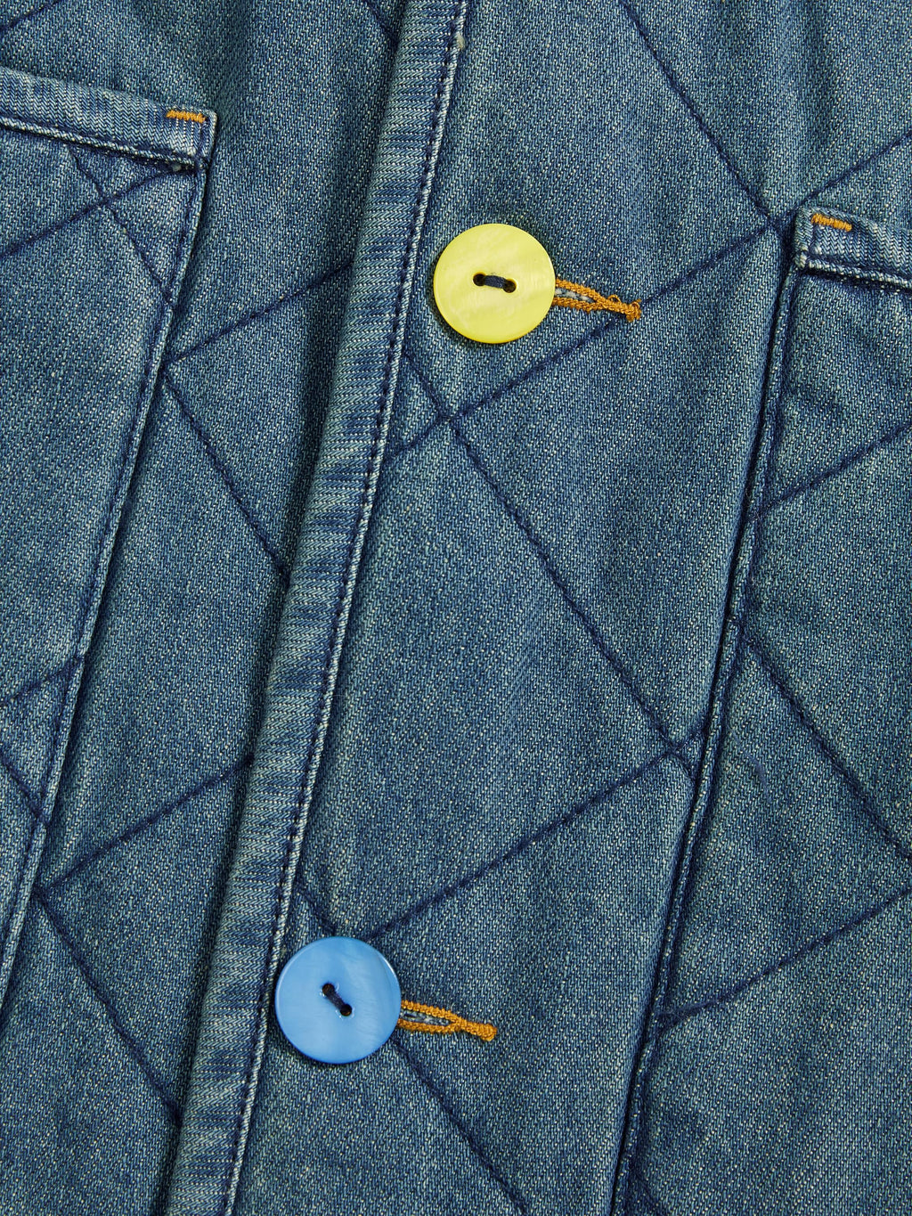 Colorful Decorations Denim Quilted Vest - 5