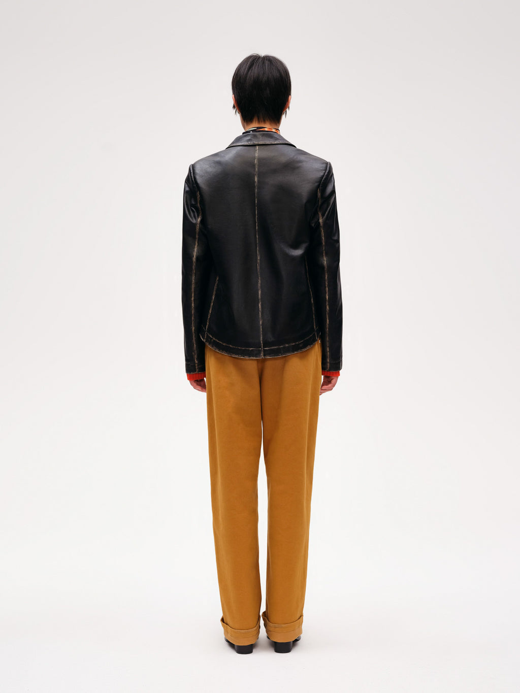 Genuine leather slim fit color polished jacket - 3