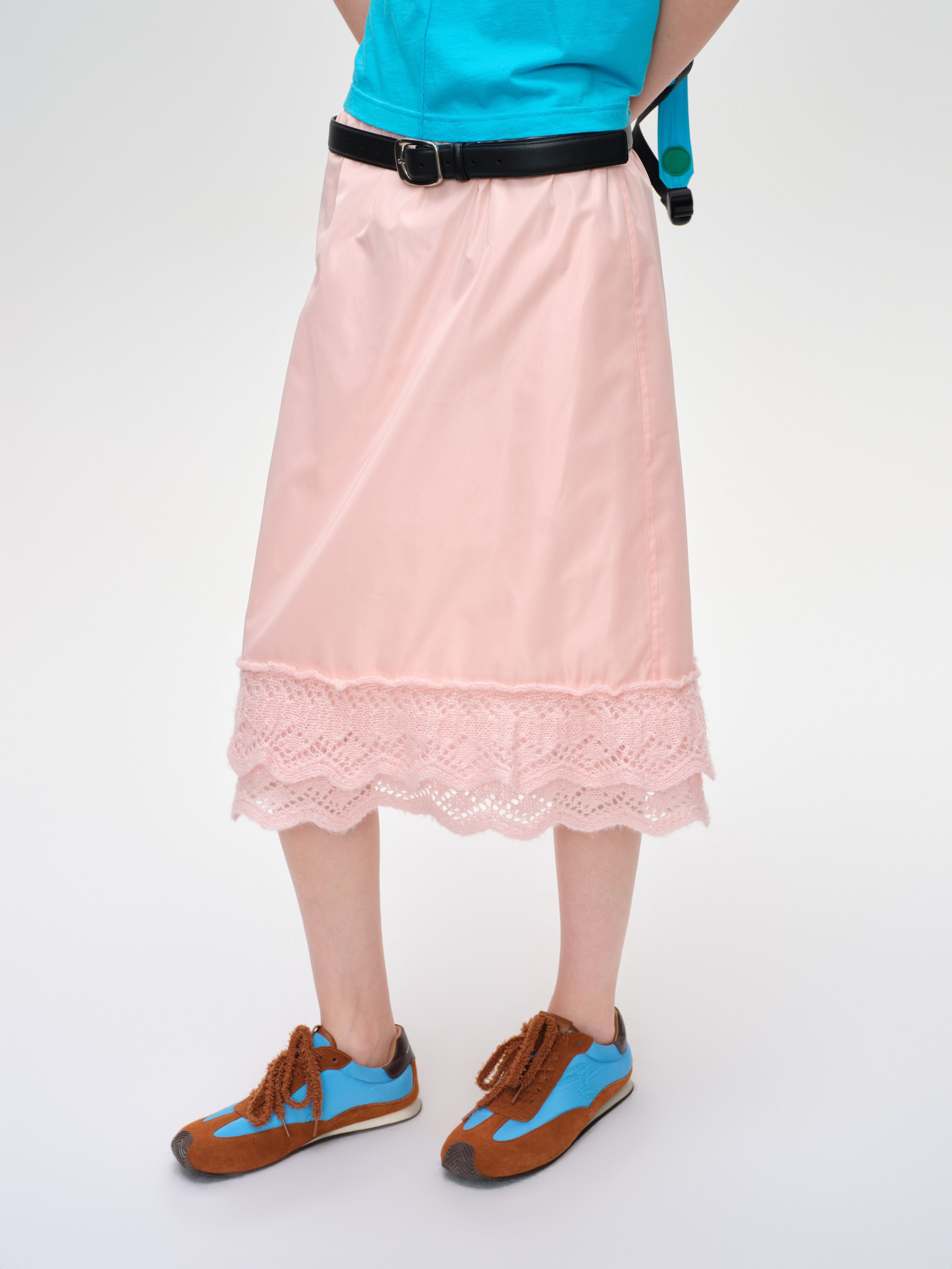 Double-Layer Lace-Trim Skirt - 3