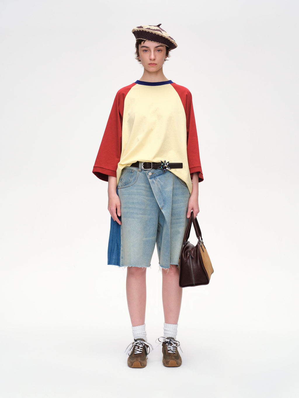 Side Panel Denim Shorts - 2