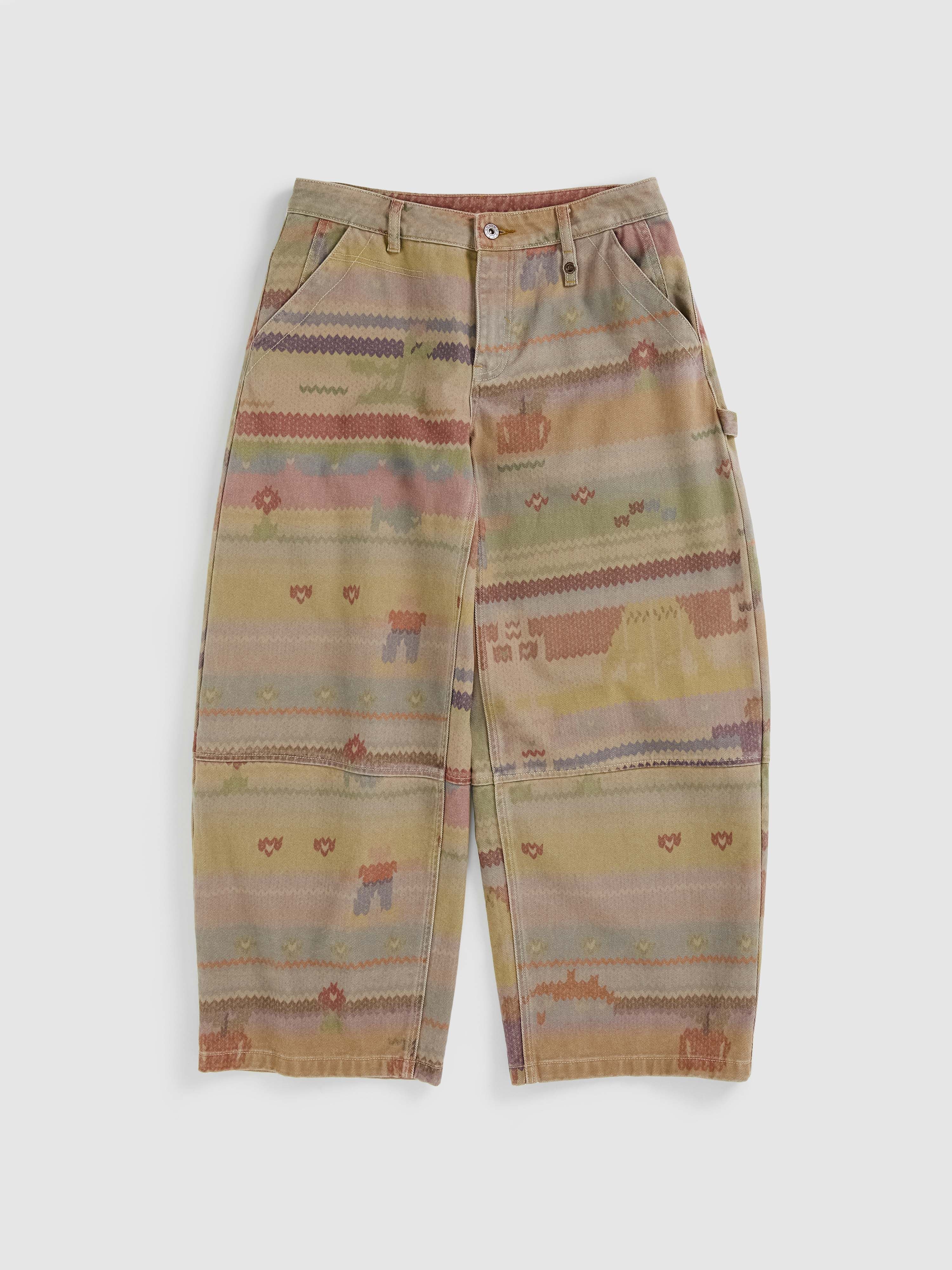 Faux-Sweater Print Cropped Trousers - 4
