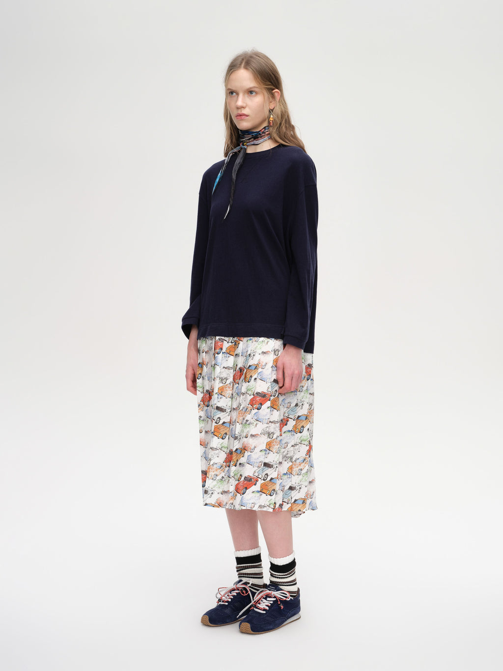 Car‑Print Paneled Dress - 2