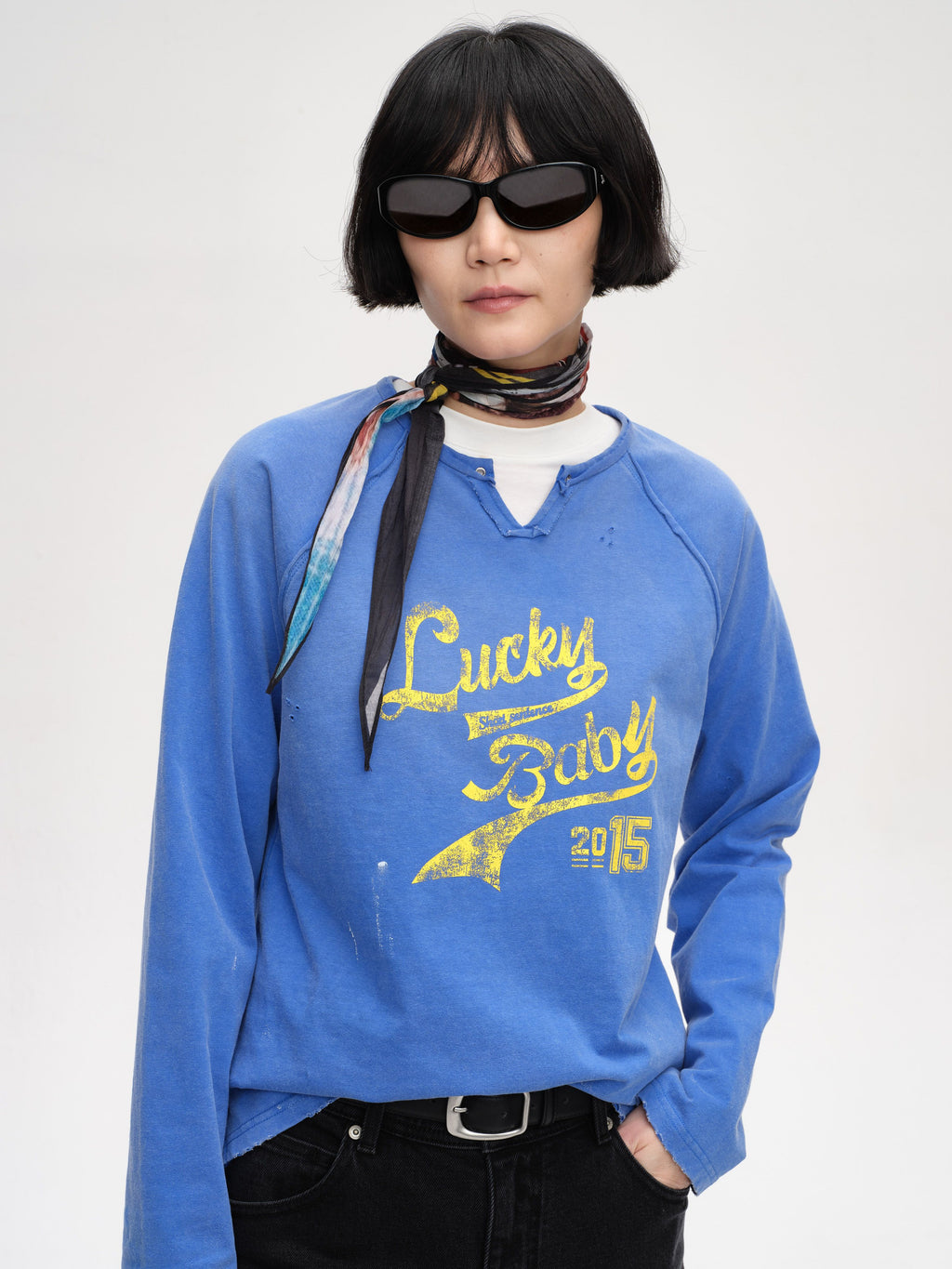 Retro Print Raglan T‑Shirt - 1