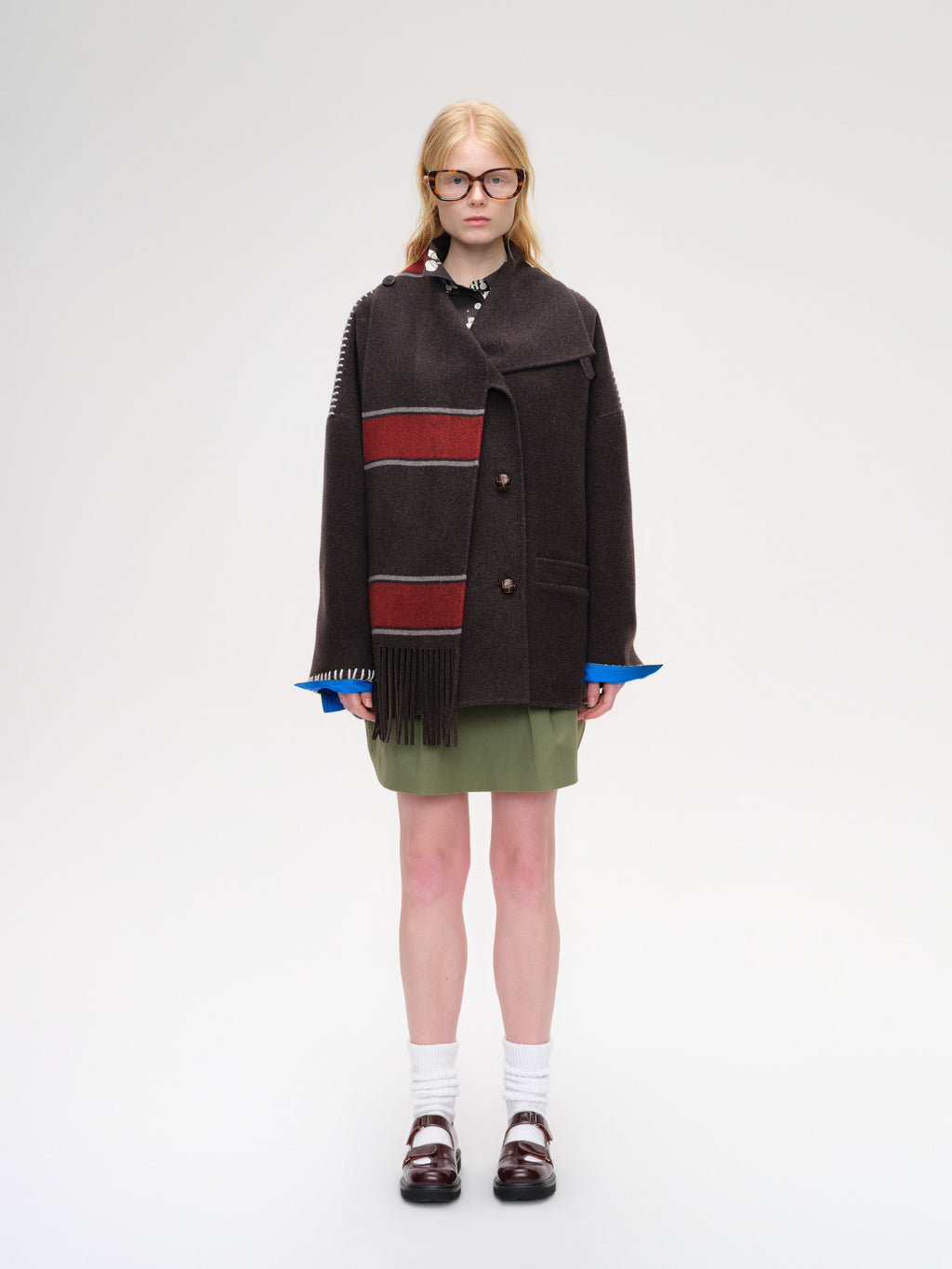 Scarf Double-Face Coat - 1