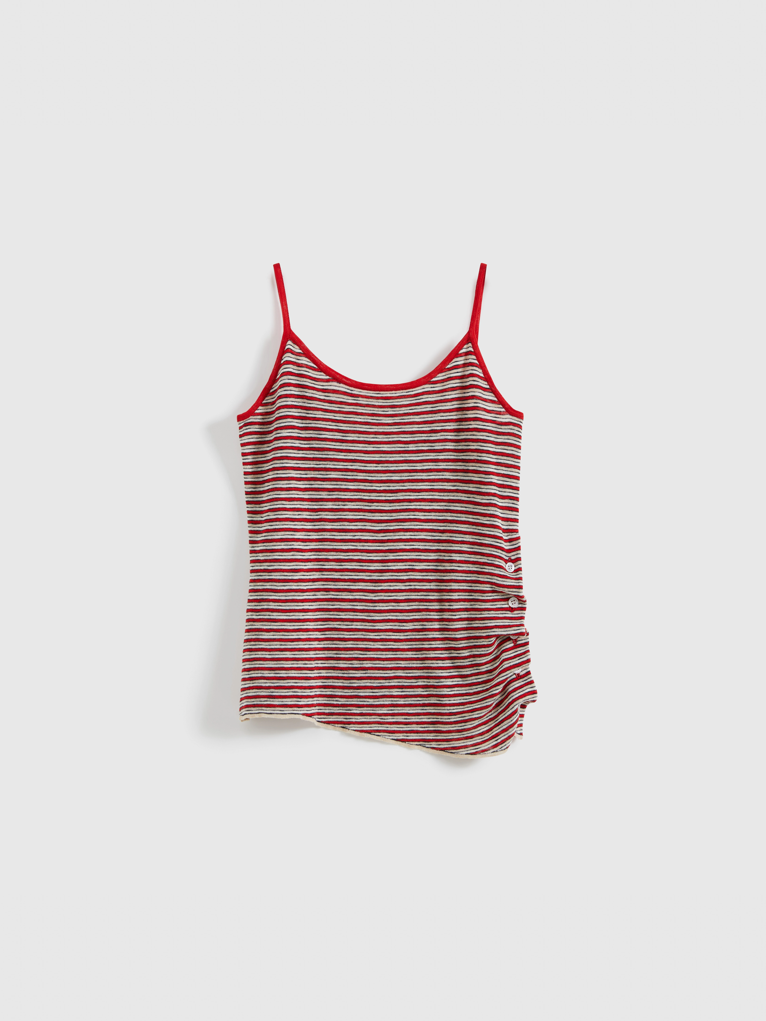 Side Placket Pinstripe Knit Vest - 6