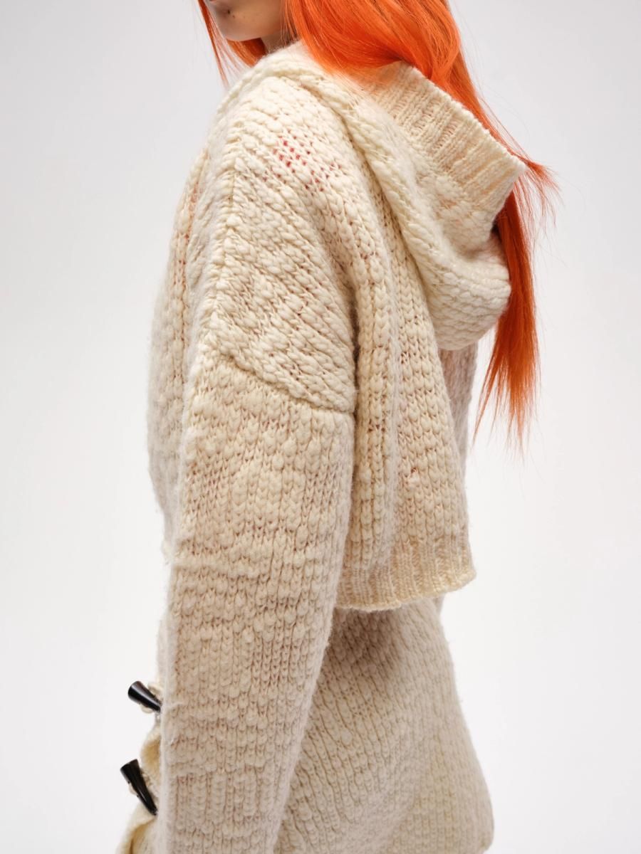 Handwork Wool Cropped Cardigan - 5
