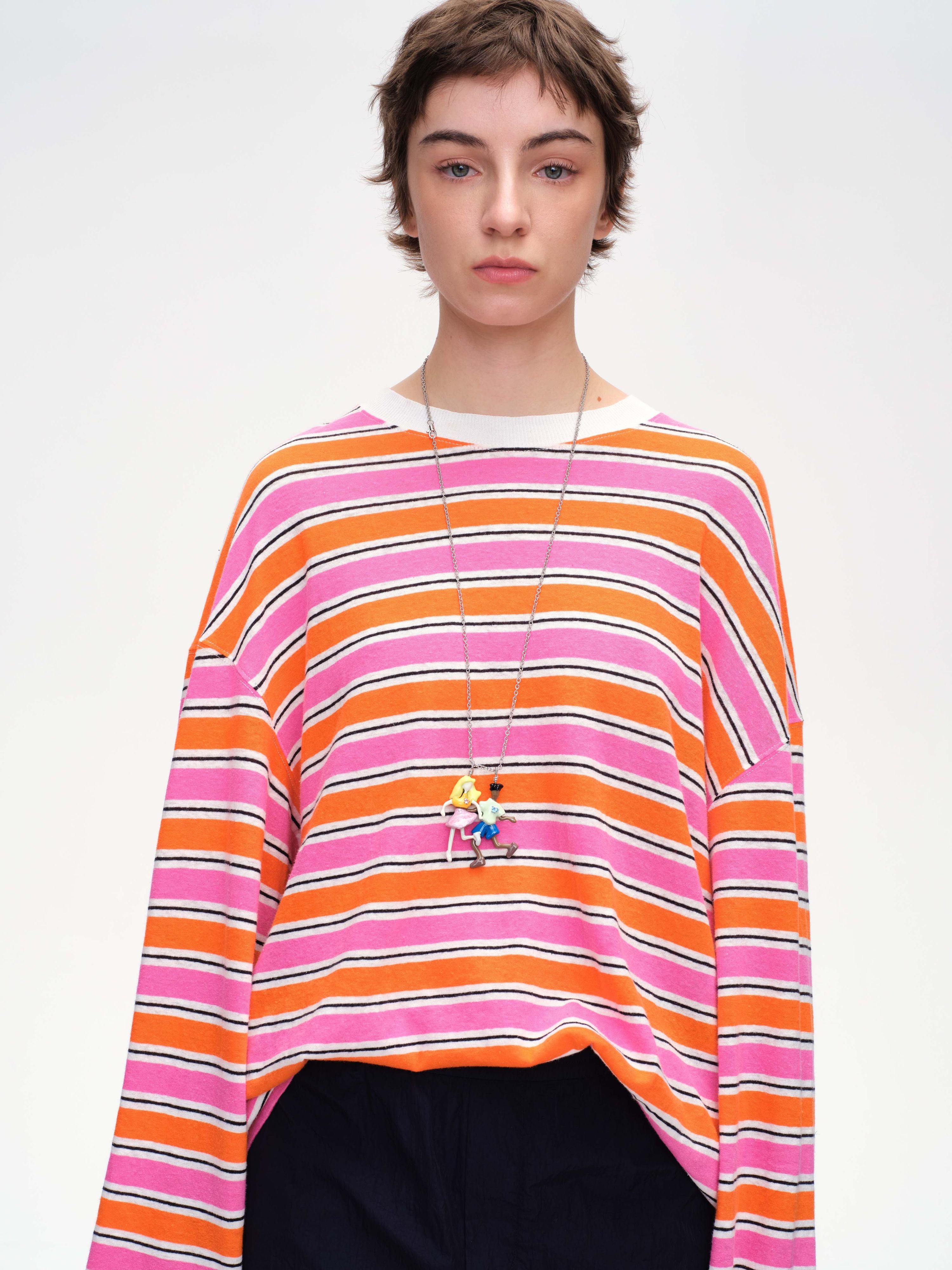 Cotton Linen Stripe Tee - 1