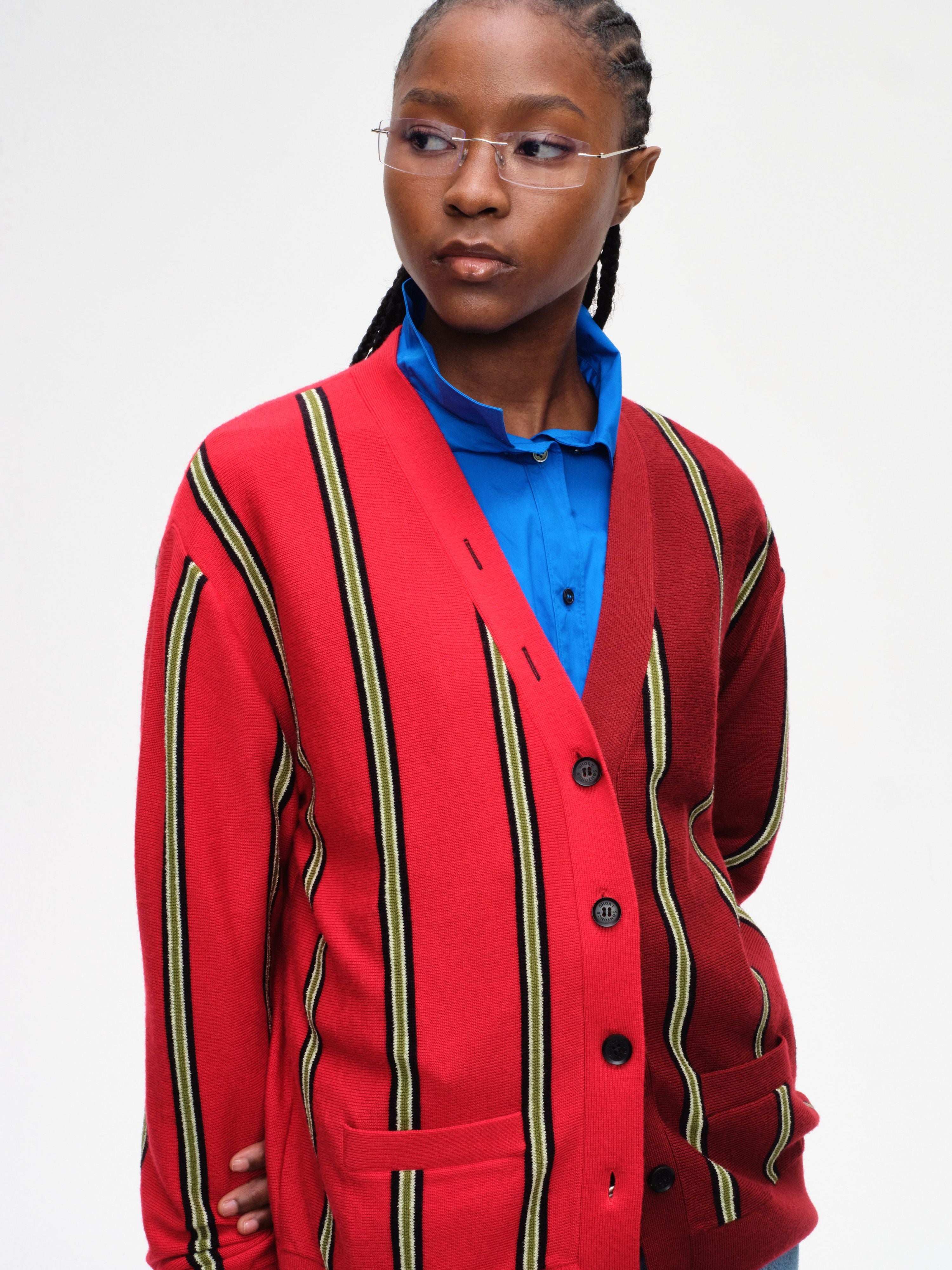 Colorblock Stripe Cardigan - 1