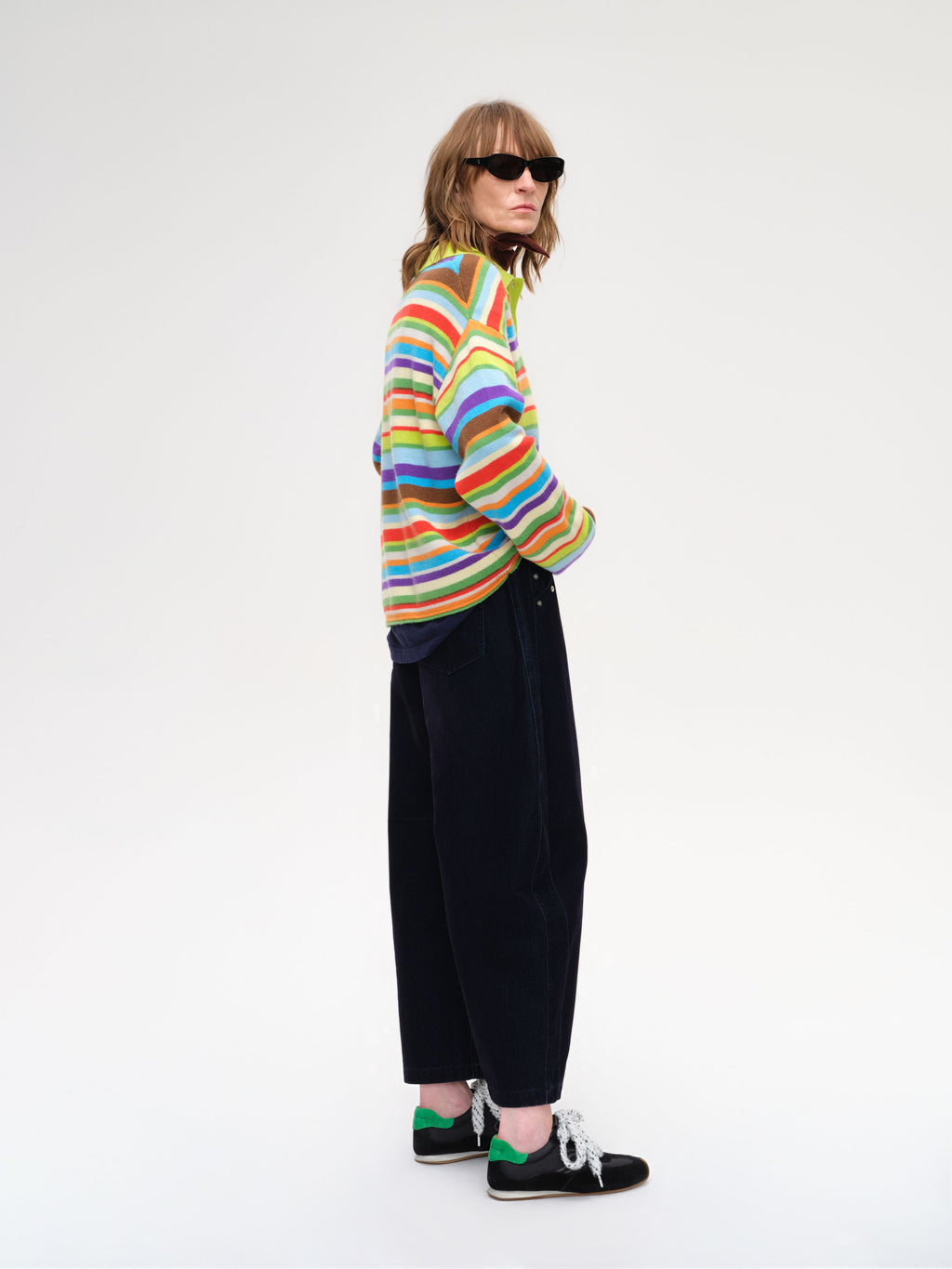 Rainbow Stripe Polo Sweater - 2