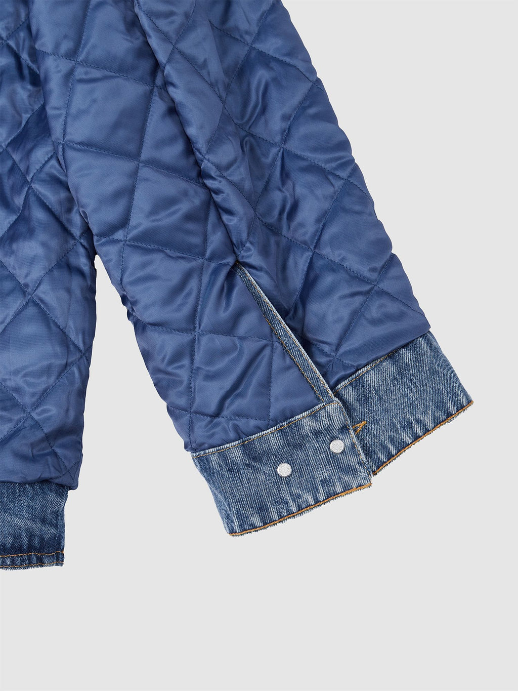Oversized denim quilted cotton jacket - 9
