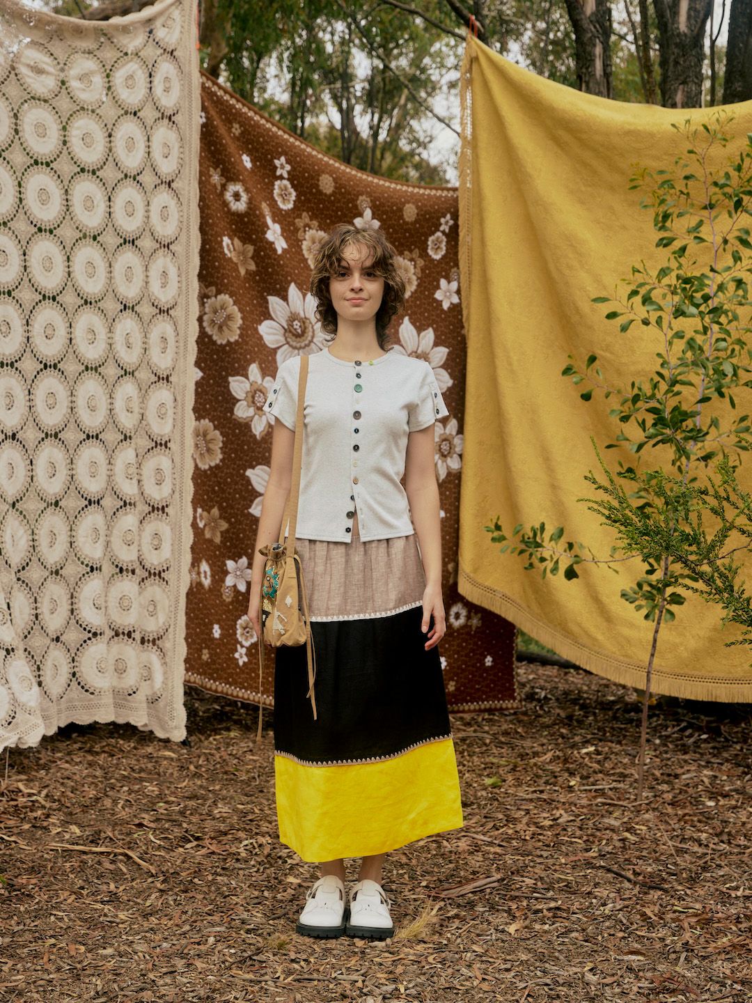 Colorblock A-line Midi Skirt - 1