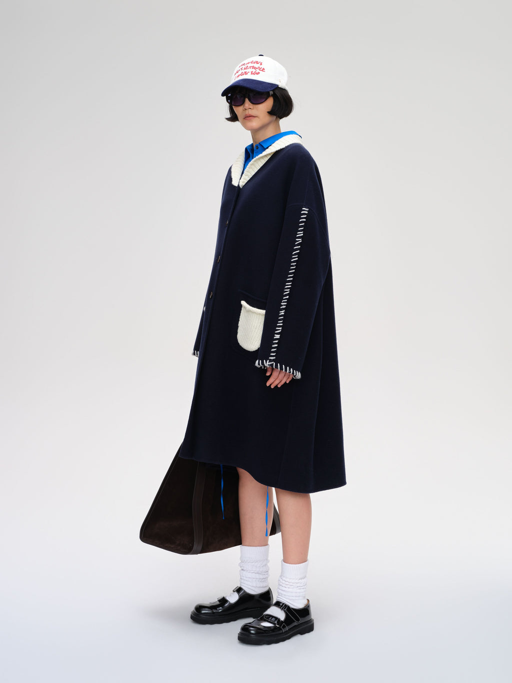 Knitted Lapel Double-Face Coat - 2