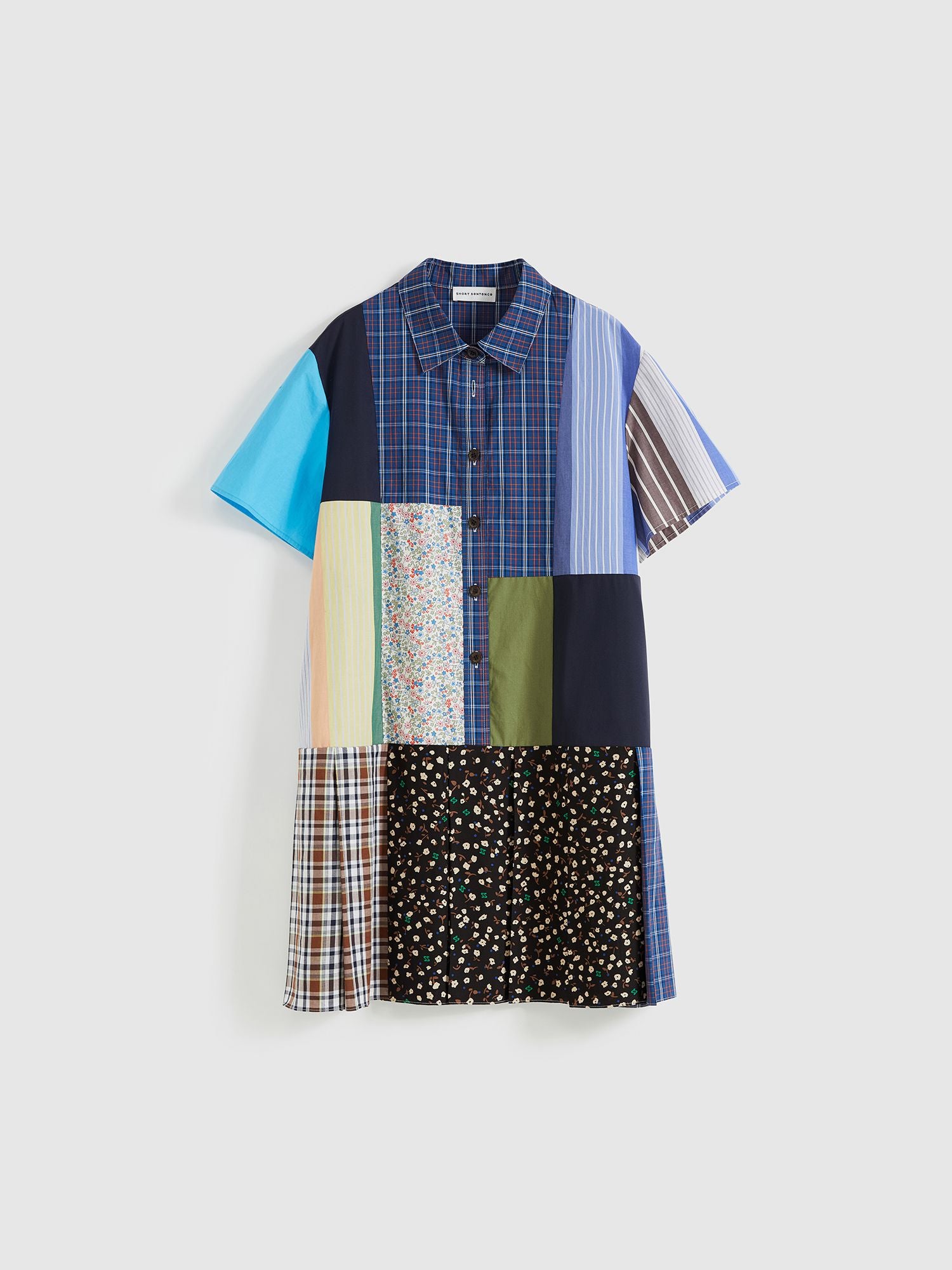 Color-blocked Short-sleeve Shirtdress - 9