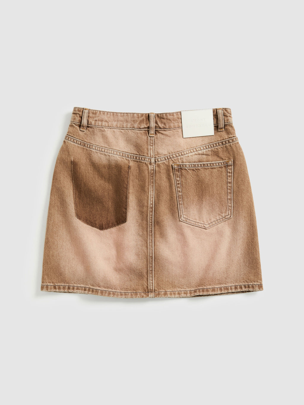 Distressed Washed Denim Miniskirt - 8