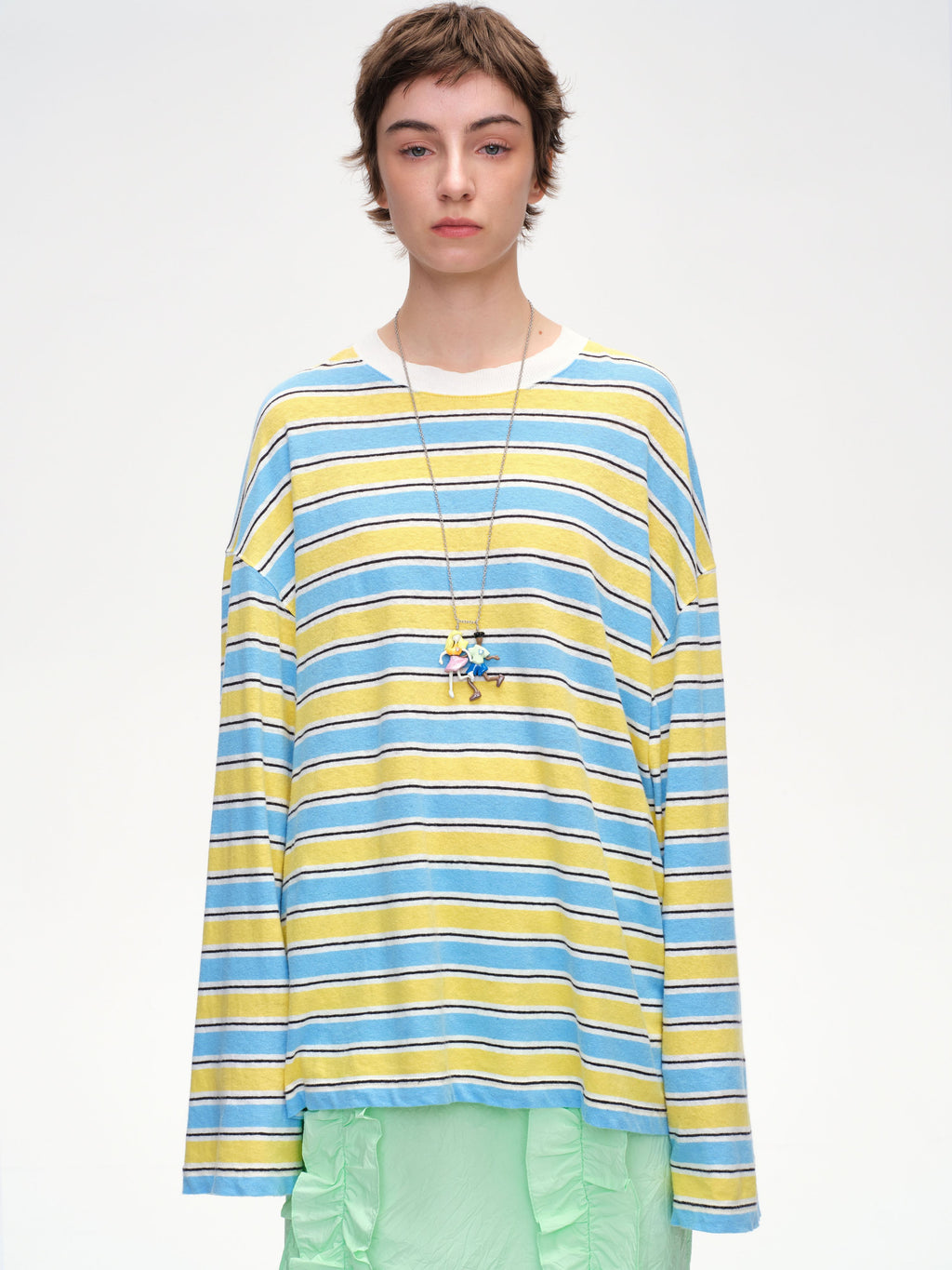 Cotton Linen Stripe Tee - 1