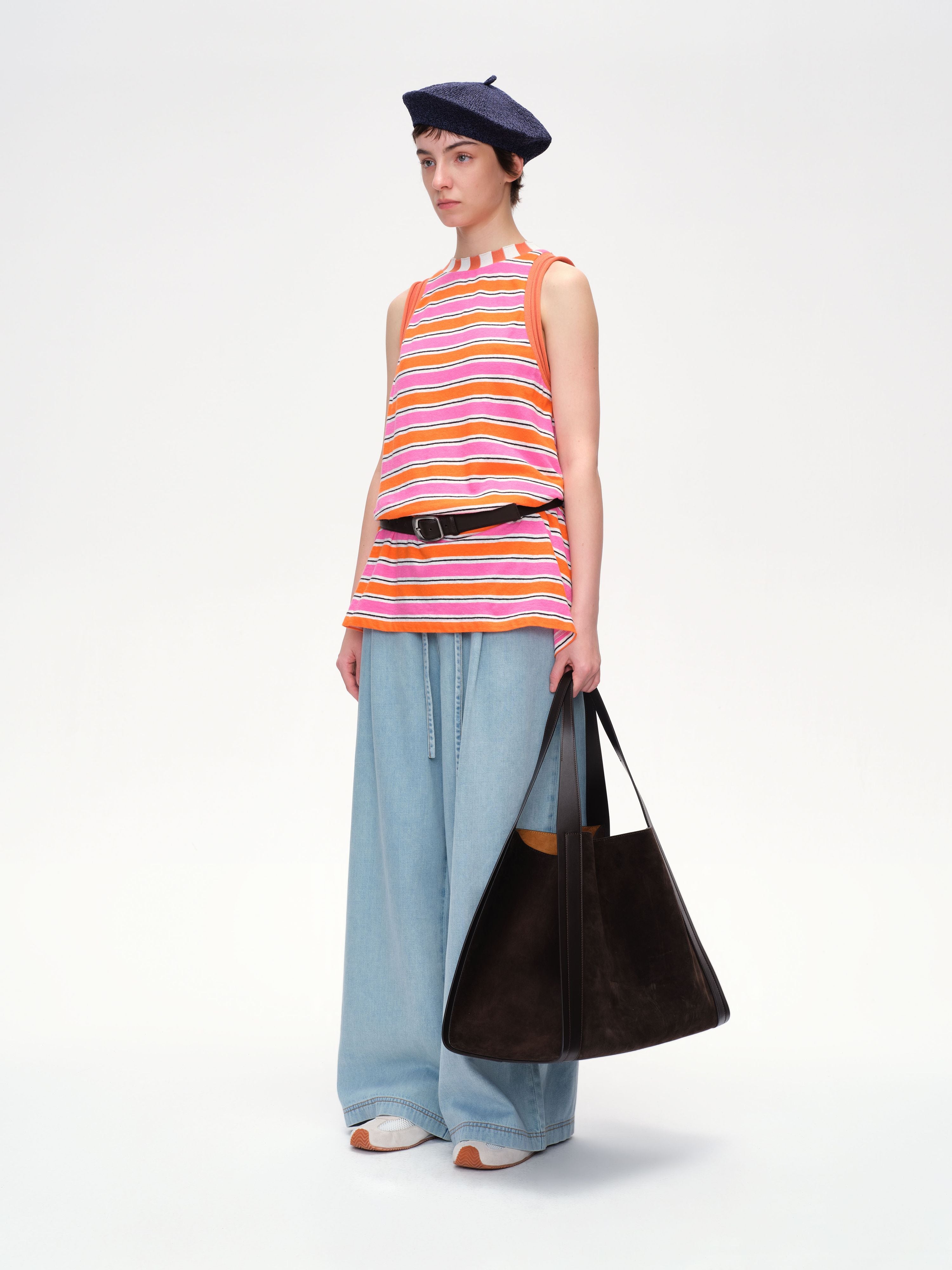 Striped Linen Cotton Vest Dress - 3