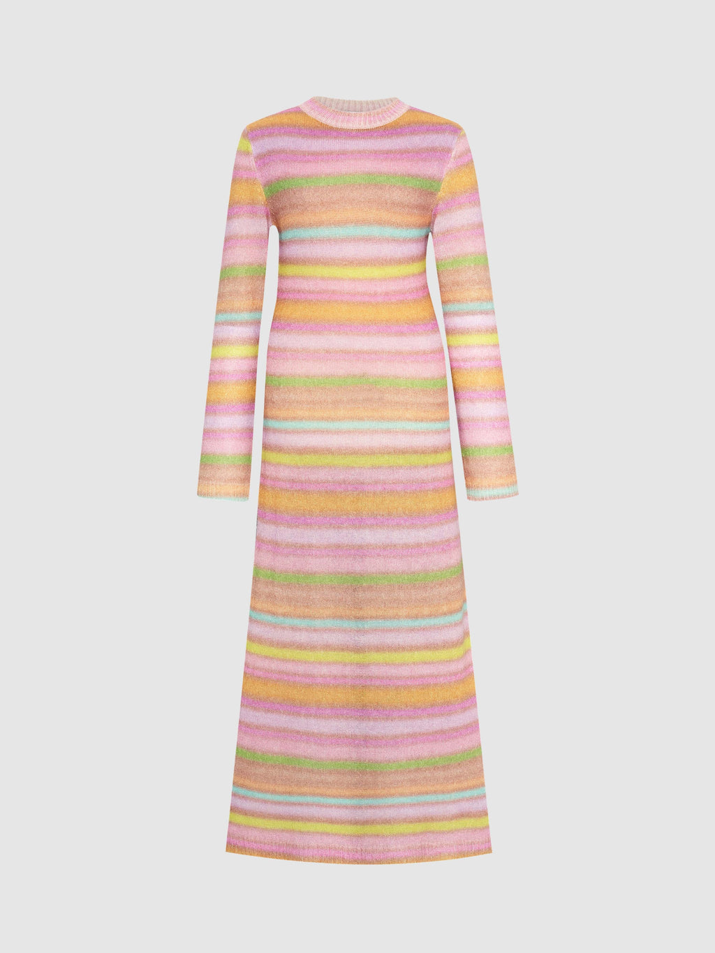 Colorful striped printed knit Dress - 6