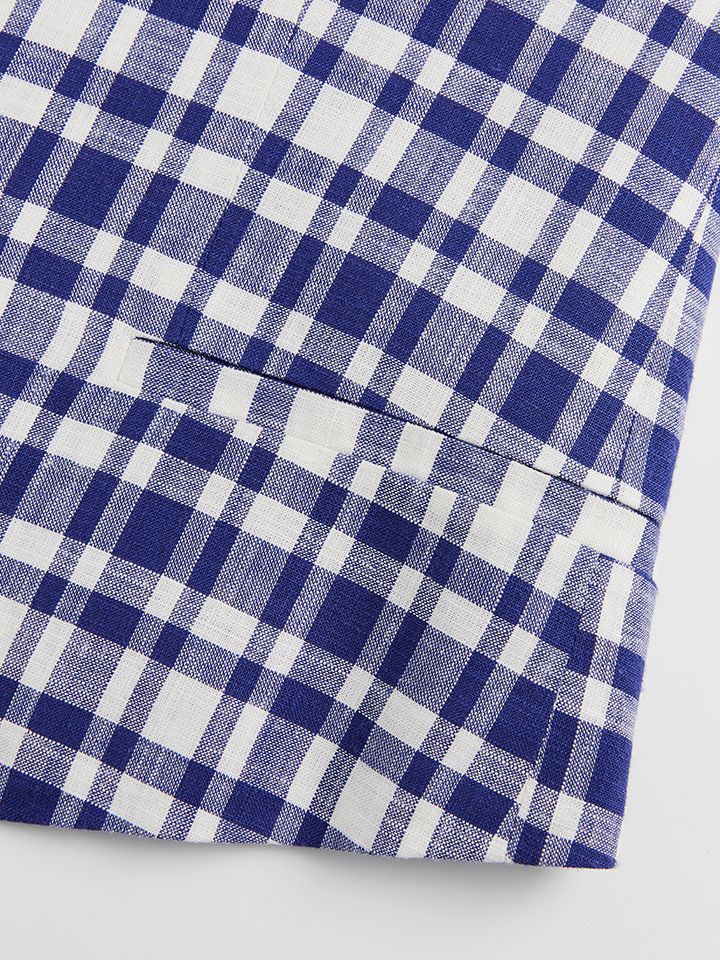 Blue & White Checkered Vest - 6