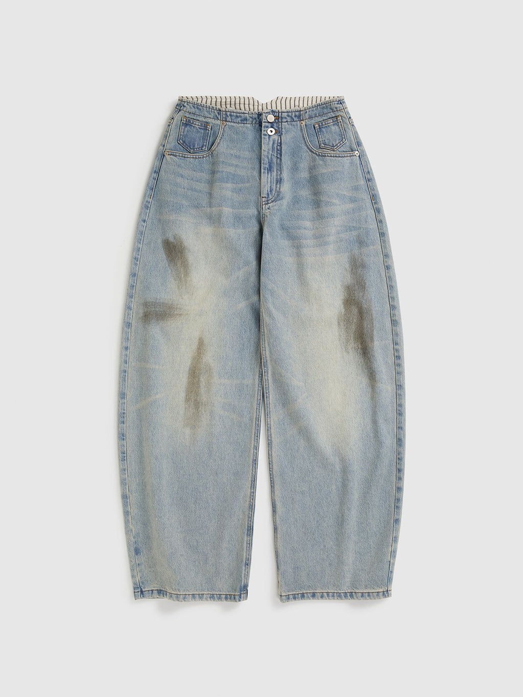 Curved Hem Denim Trousers - 9