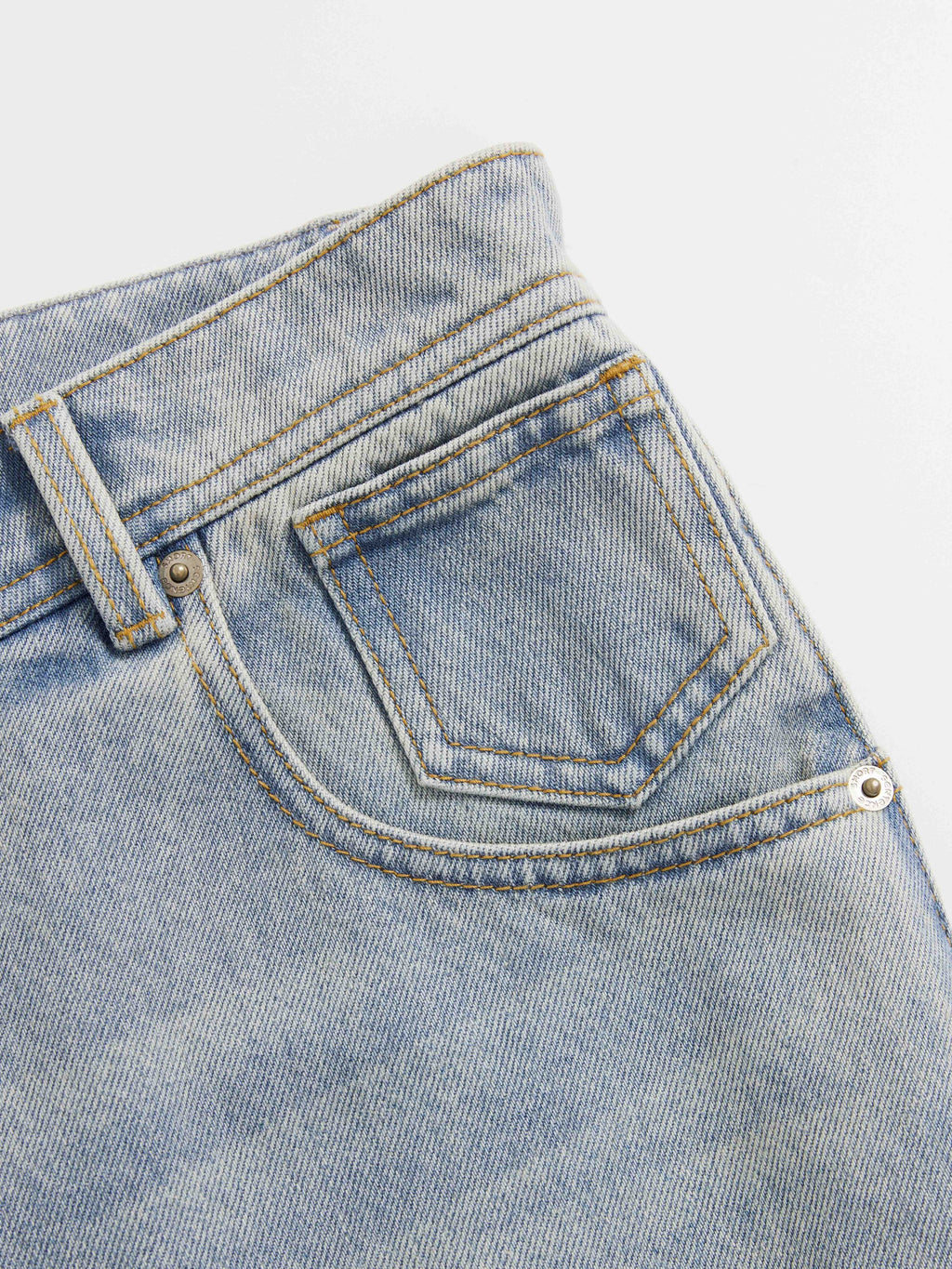Side Panel Denim Shorts - 5