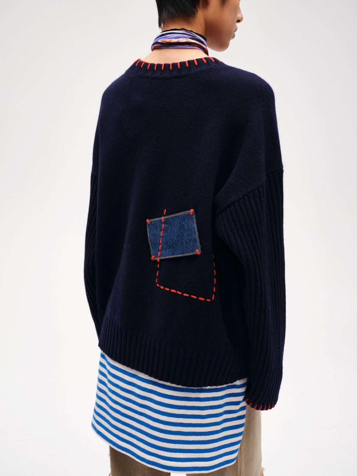 Hand-Embroidered Patch Sweater - 6